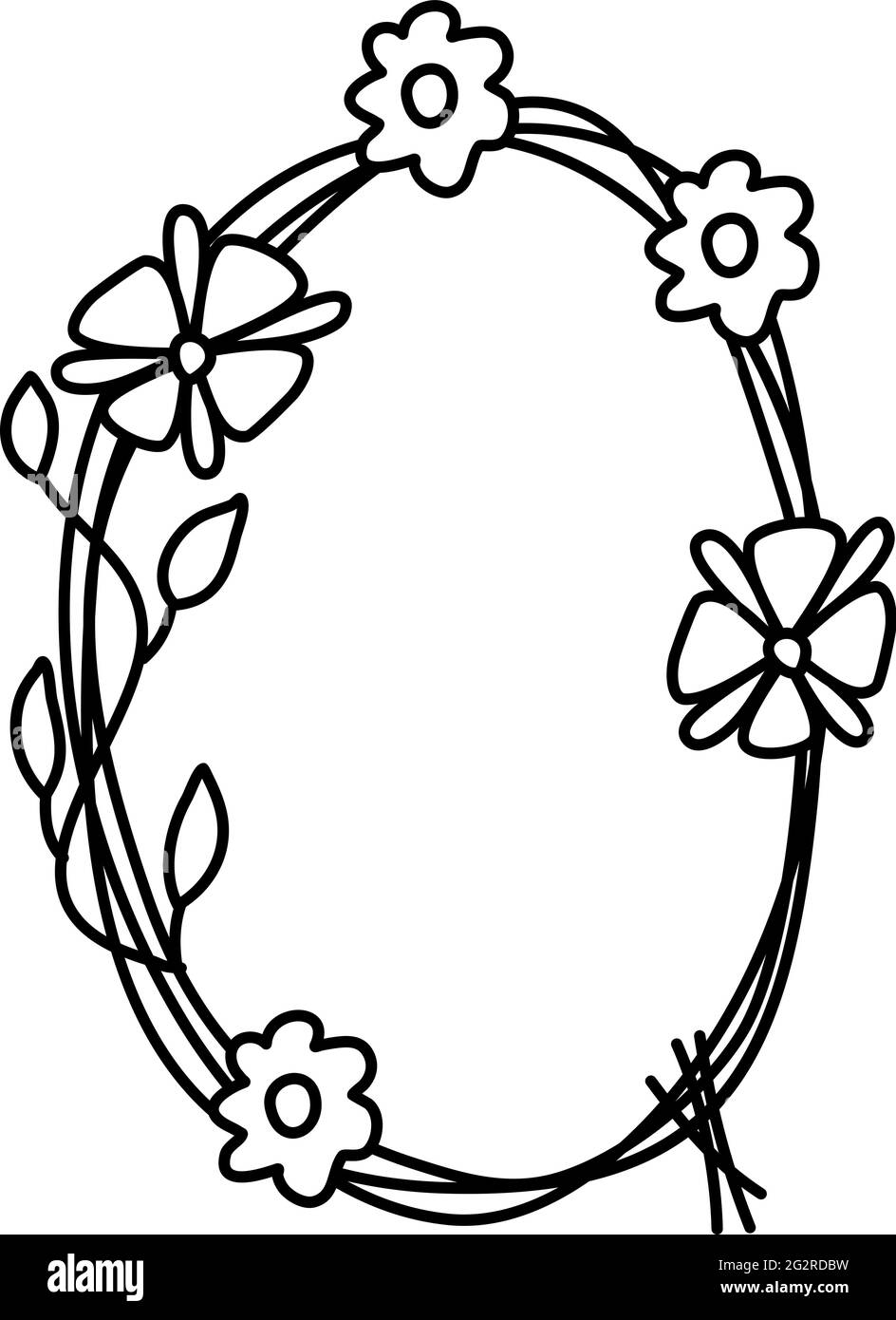 Printemps vintage floral audacieux avec logo lettre Q. Classic Summer Letter Design Vectors avec Black Color et Floral dessinés à la main avec des fleurs de ligne de monoline Illustration de Vecteur