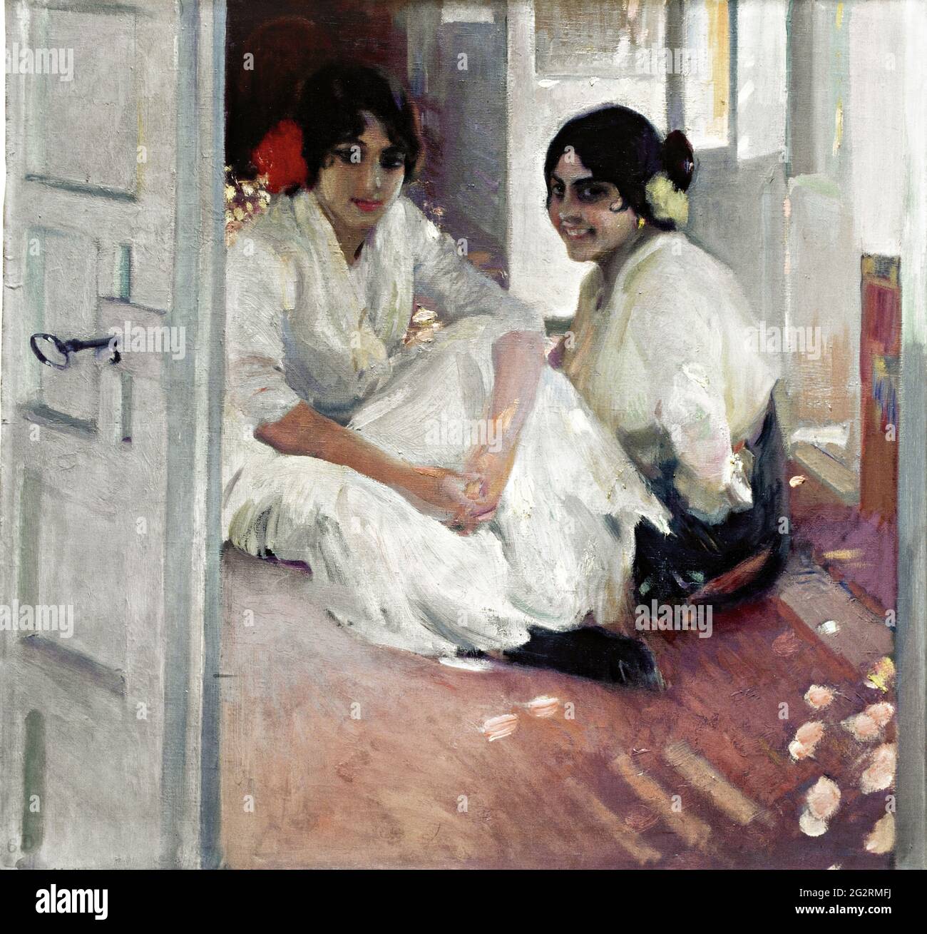 JoaquÃ­n Sorolla y Bastida - dos Sevillanas Banque D'Images