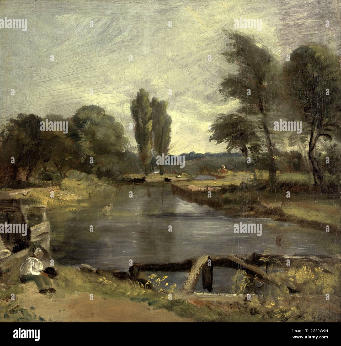 John Constable - Flatford Lock Banque D'Images