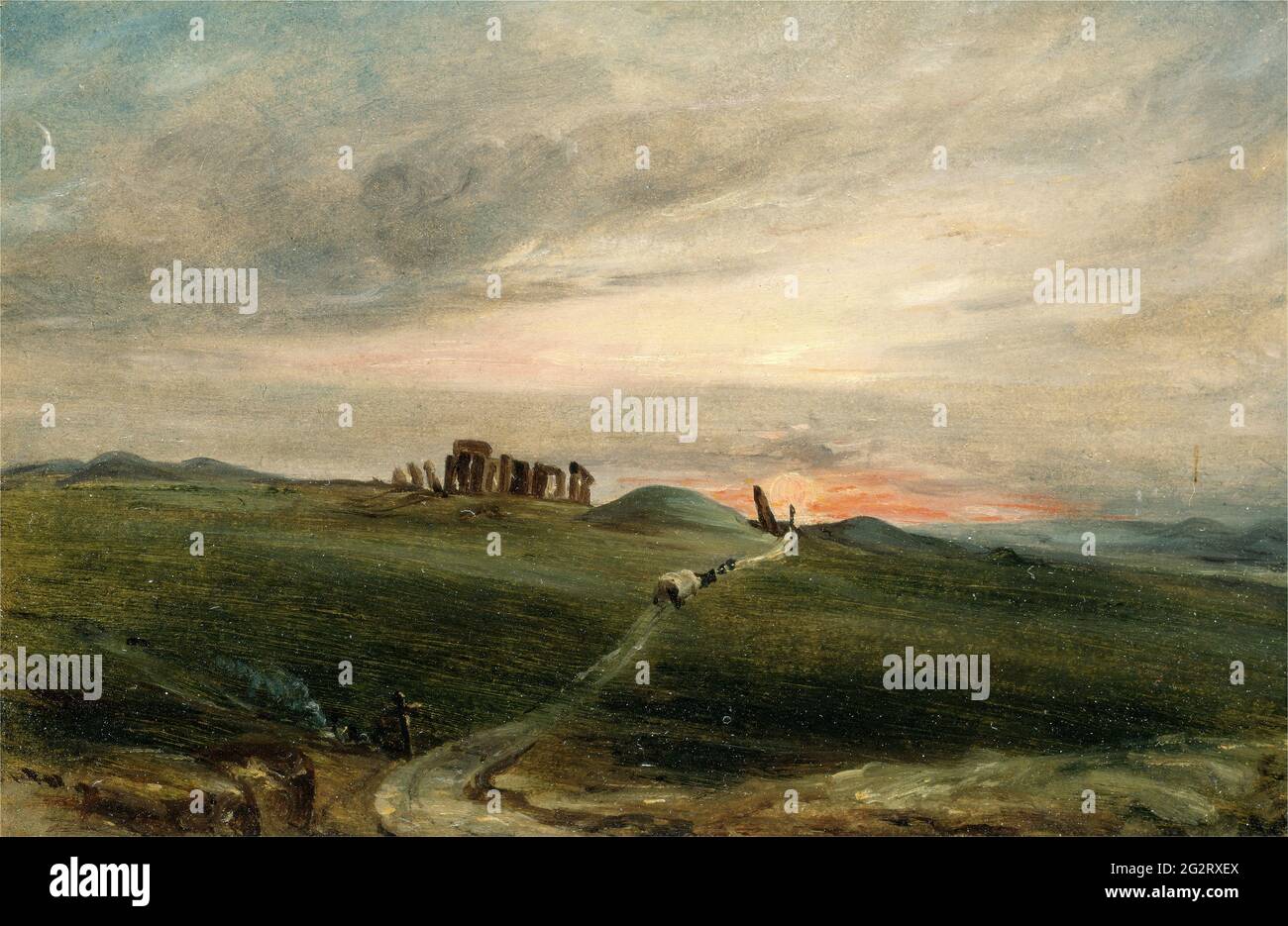 John Constable - Stonehenge au coucher du soleil Banque D'Images