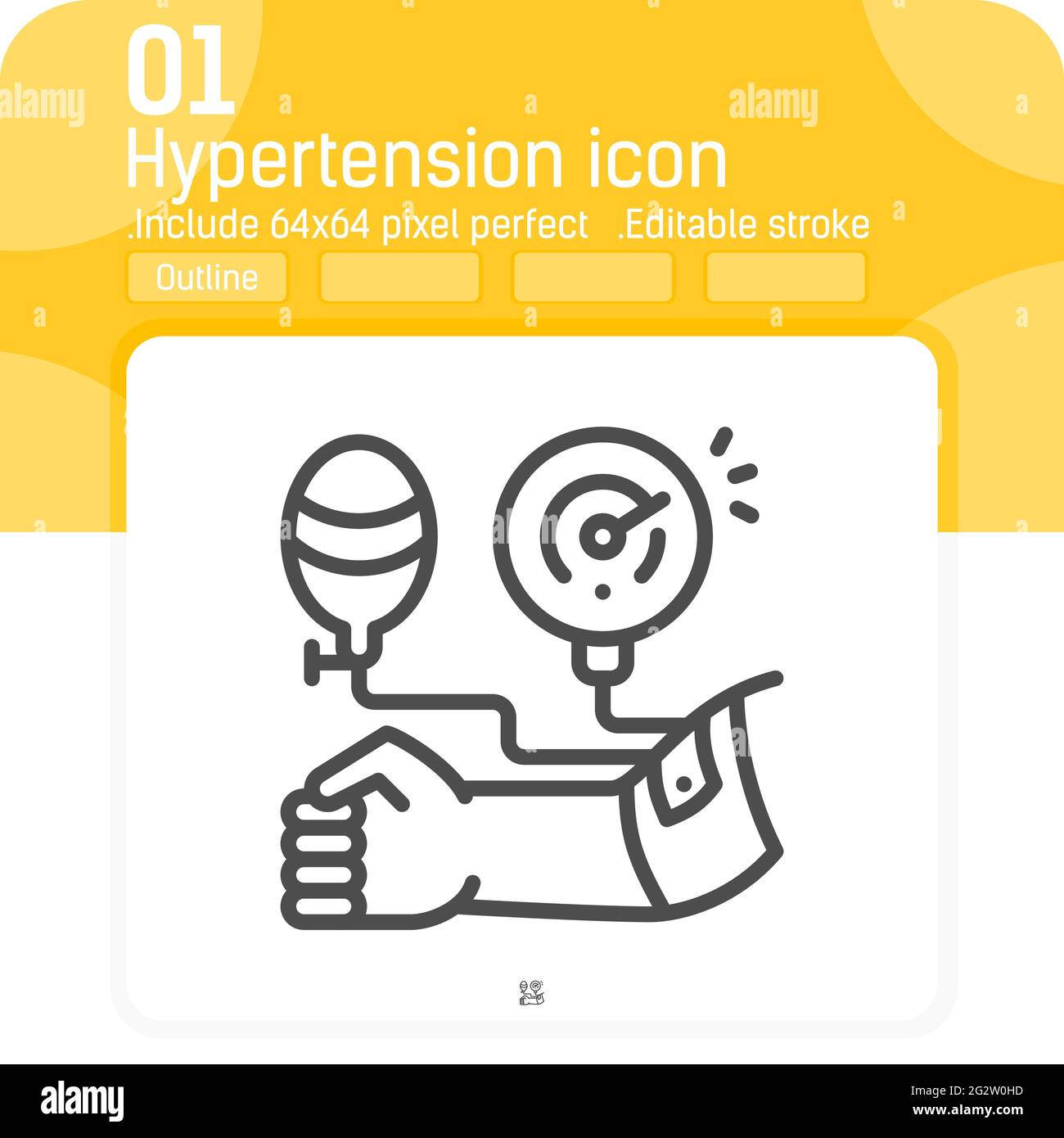 Icône de ligne d'hypertension isolée sur fond blanc. Illustration vectorielle symbole de signe d'hypertension icône qui peut facilement modifier le tracé pour le Web Illustration de Vecteur