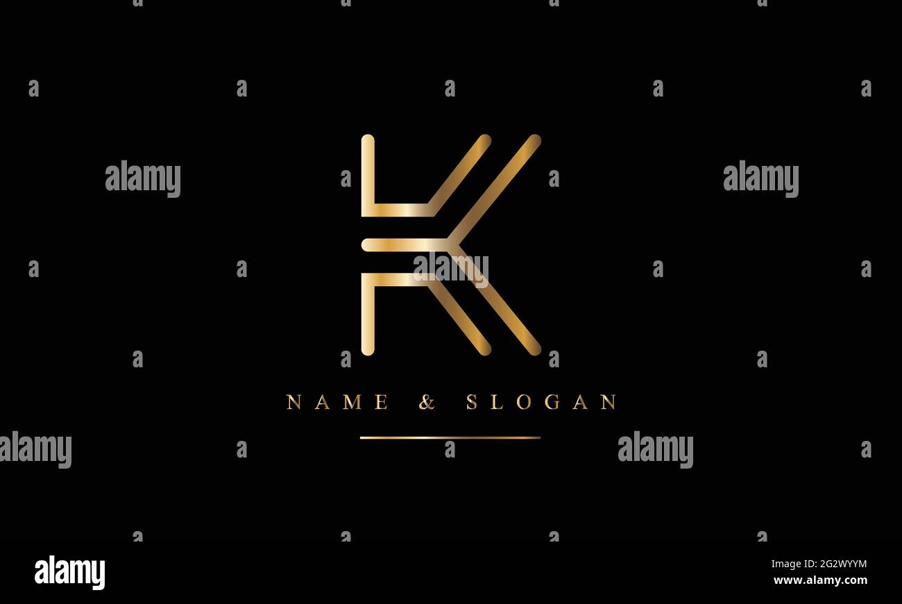 Lettre logo Design avec la typographie moderne et créative KK k Illustration de Vecteur