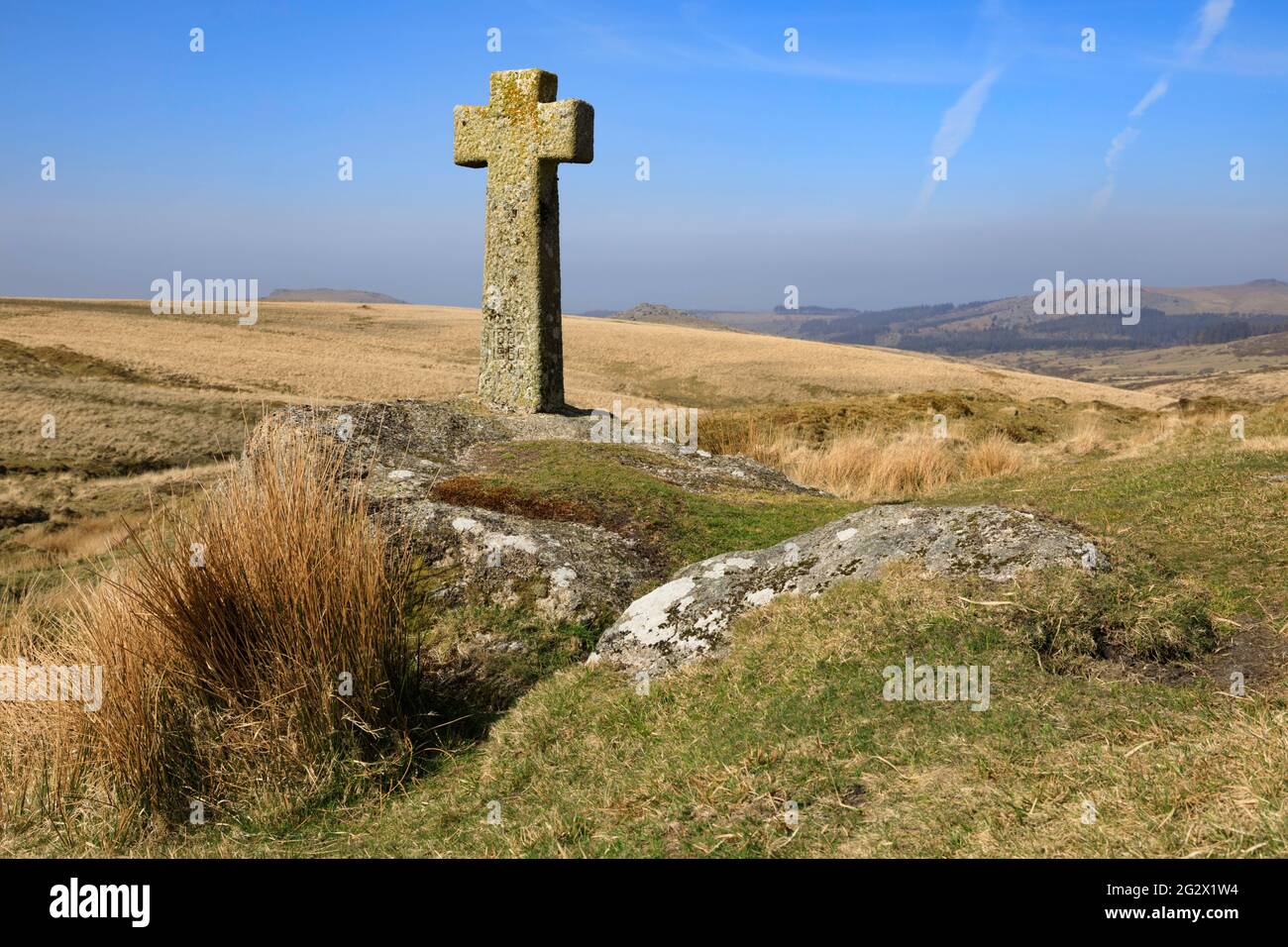 Près du Devonport Leat dans le parc national de Dartmoor. Banque D'Images