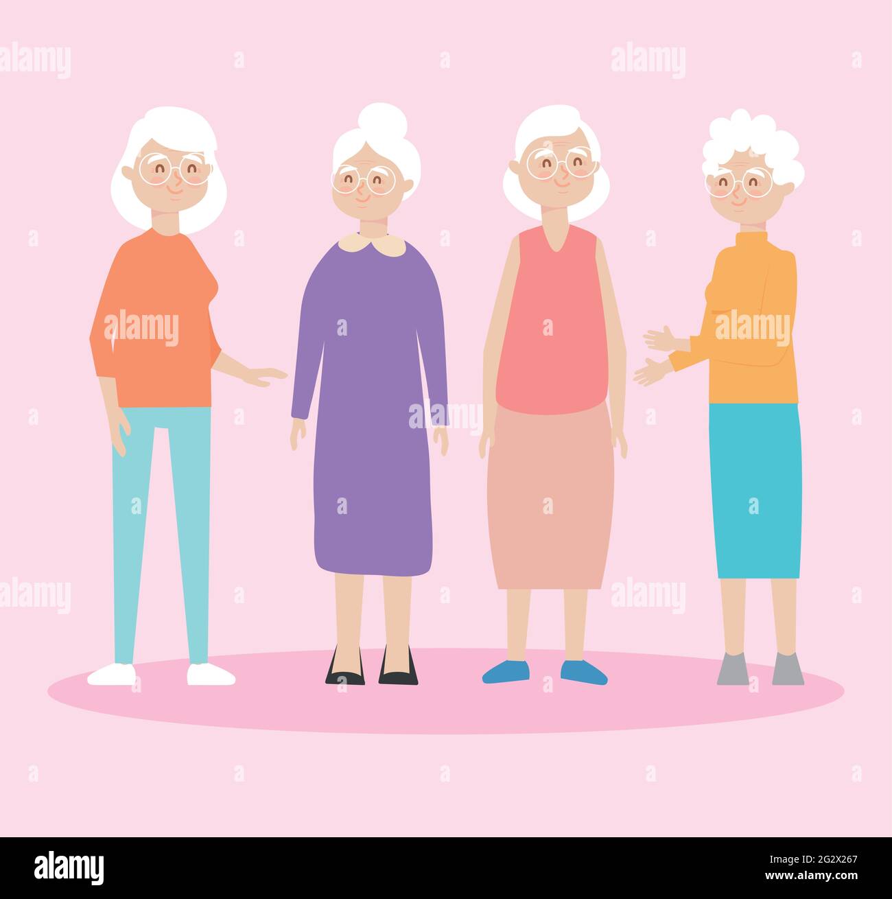 vieilles femmes debout sur fond Illustration de Vecteur