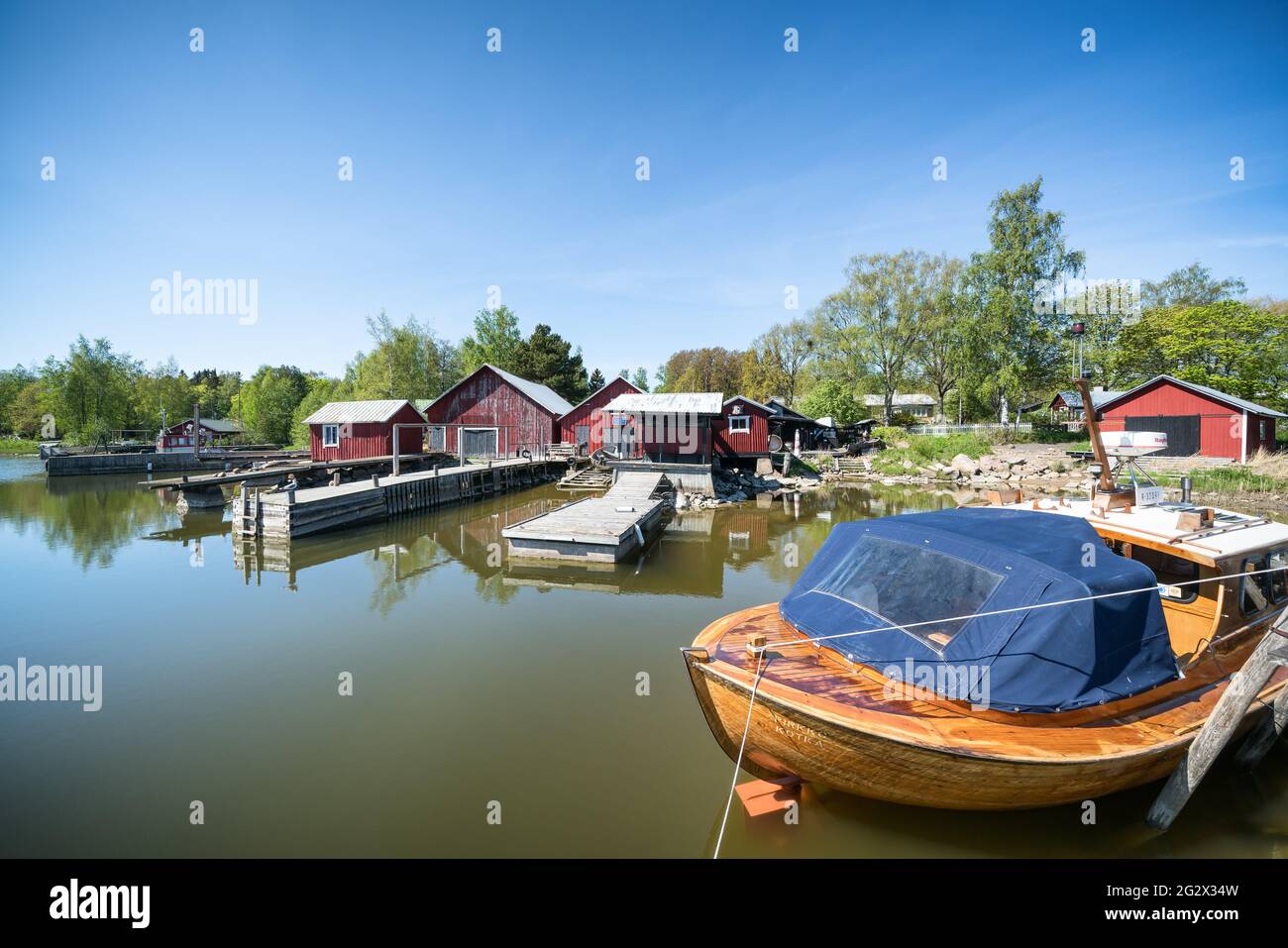 Au port de l'île Haapasaari, Kotka, Finlande Banque D'Images