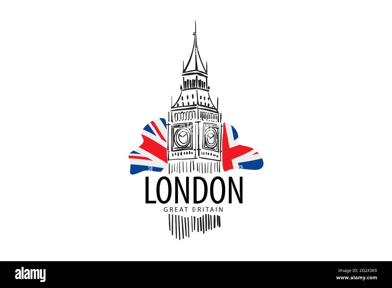 Dessin vectoriel de Big Ben à Londres sur fond blanc Illustration de Vecteur