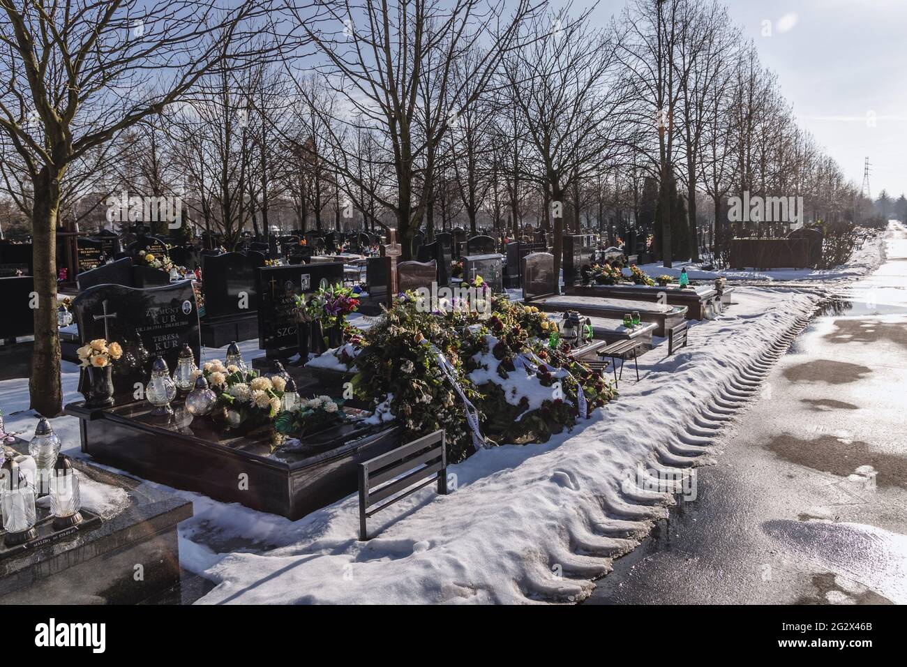 Cimetière communal du Nord dans la région de Wolka Wegowa, dans la ville de Varsovie, en Pologne Banque D'Images