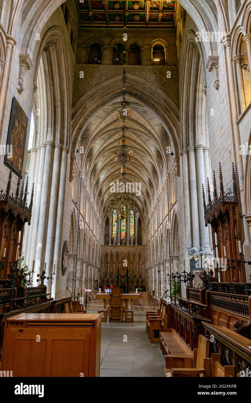 Londres. Royaume-Uni-06.10.2021. Vue intérieure sur la Nave de la cathédrale de Southwark. Banque D'Images