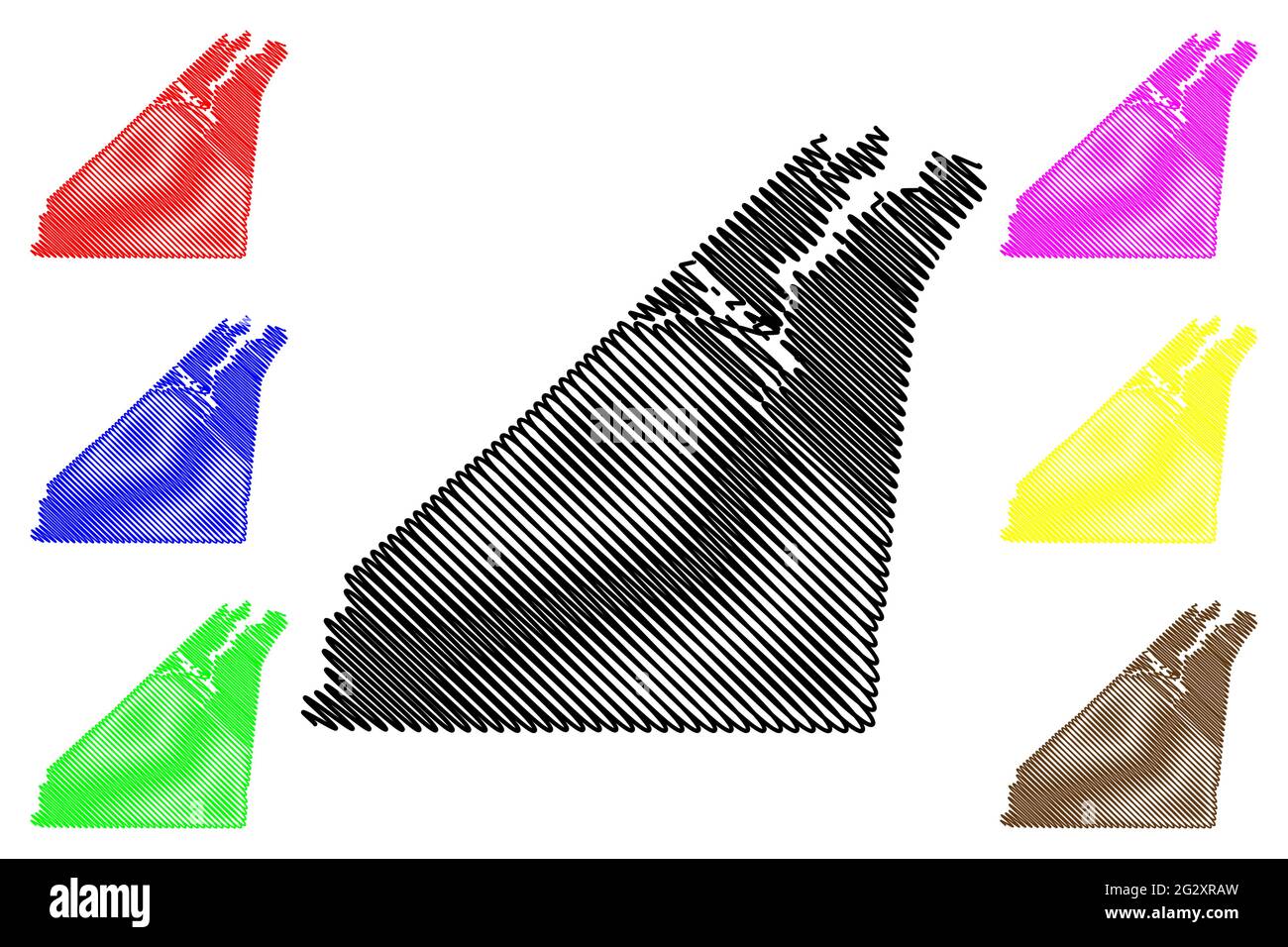 Suffolk City County, Commonwealth of Virginia (ville indépendante, comté des États-Unis, États-Unis d'Amérique, États-Unis, États-Unis) carte illustration vectorielle, scribb Illustration de Vecteur