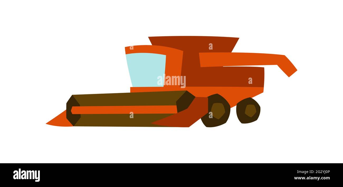 Illustration de la moissonneuse-batteuse. Transport agricole. Illustration de Vecteur