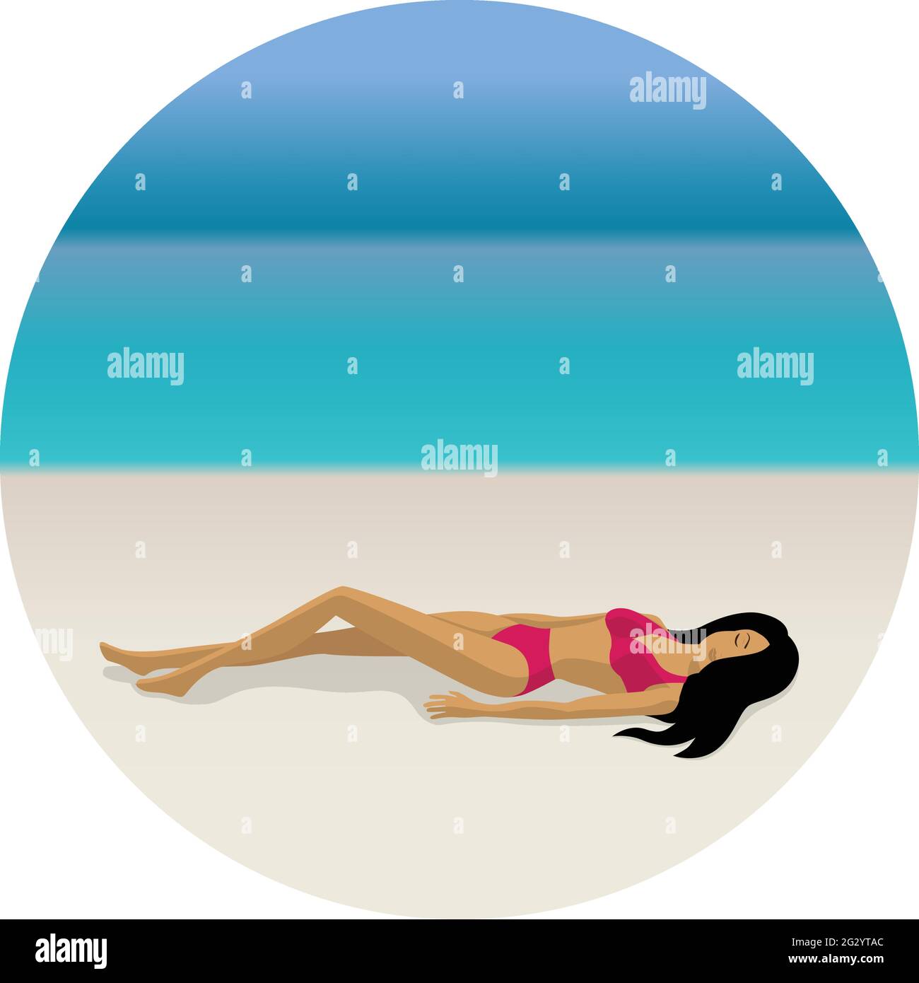 Femme sur la plage Illustration de Vecteur
