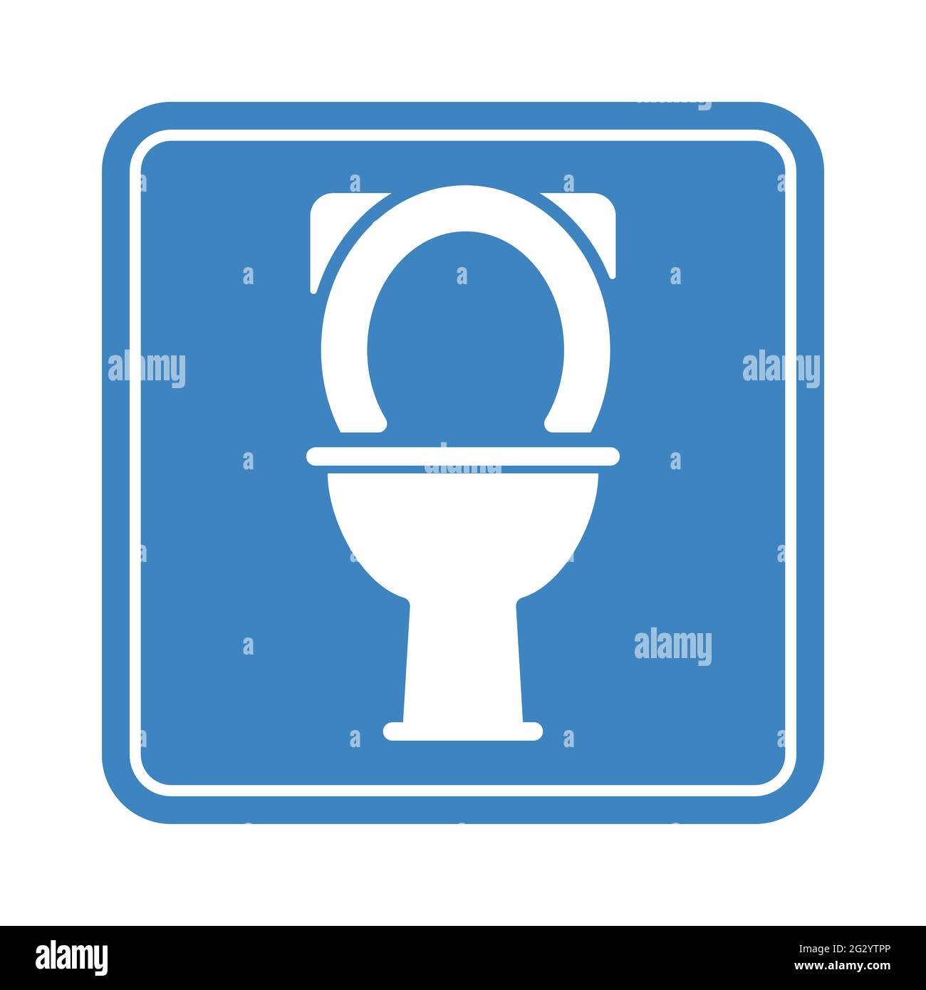 Toilettes simple signe, bleu détaillé icône urinoir pour l'endroit public sur le fond blanc Illustration de Vecteur