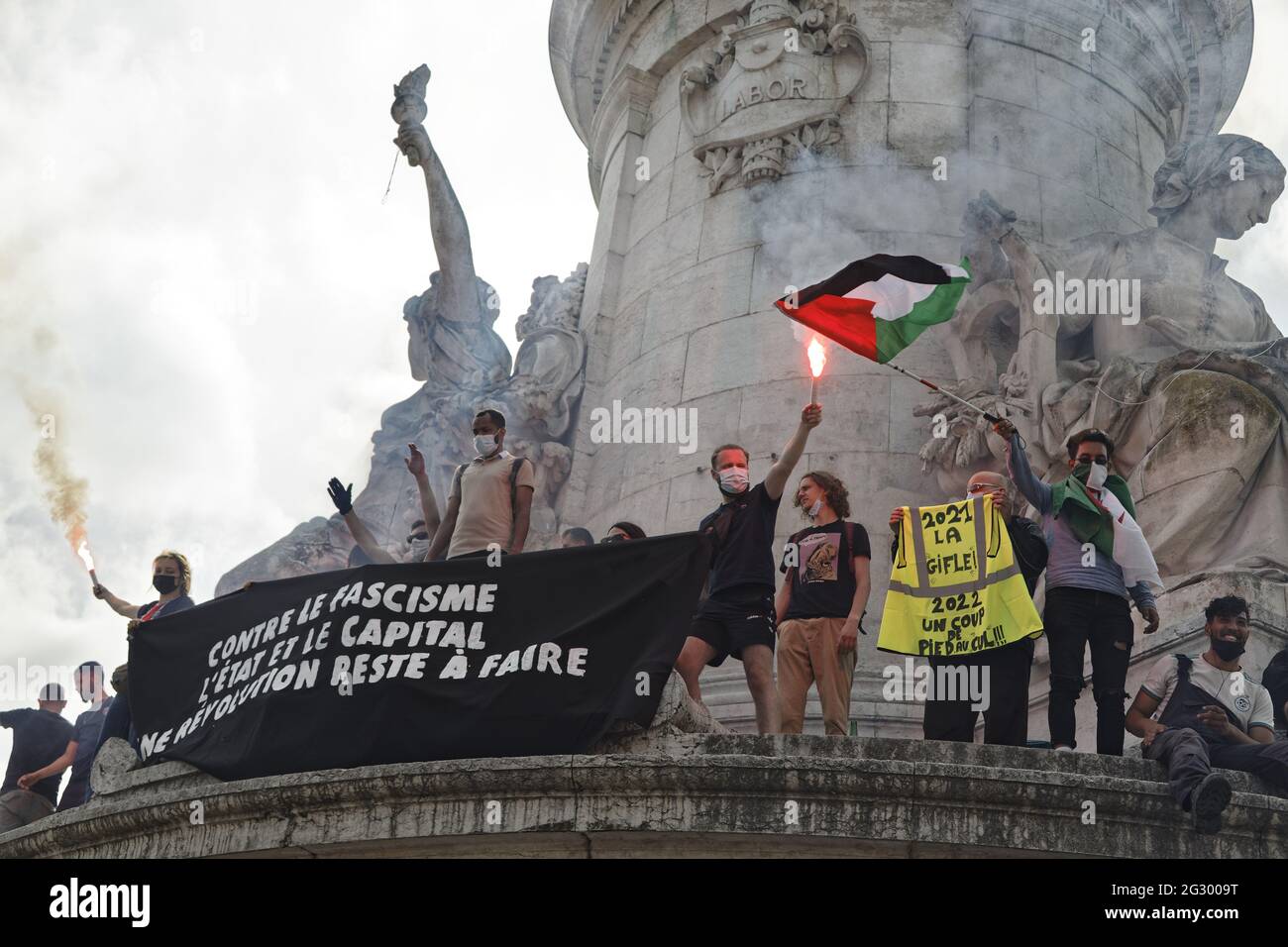Paris, France. 6 juin 2021. marche nationale POUR NOS LIBERTÉS en réponse au climat de haine, de racisme et d'atteinte aux libertés à Paris, France. Banque D'Images