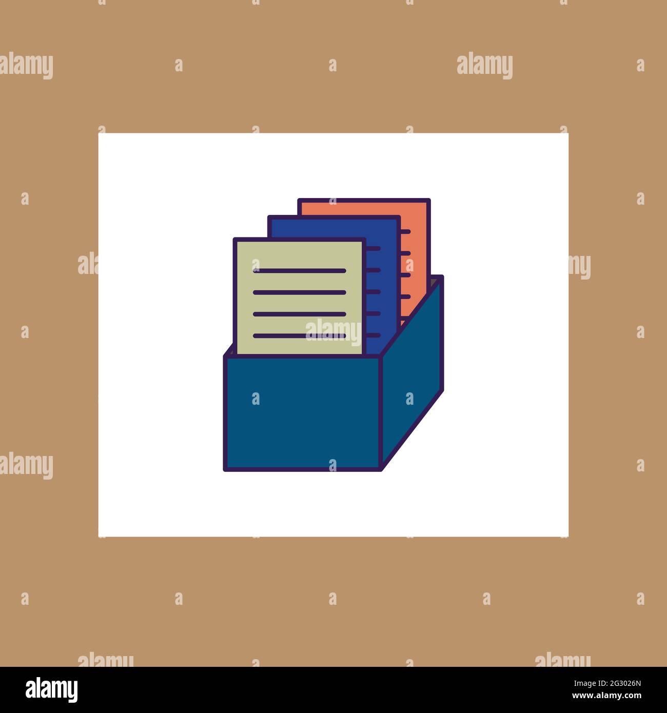 Boîte vectorielle avec fichiers d'icône documents Illustration de Vecteur