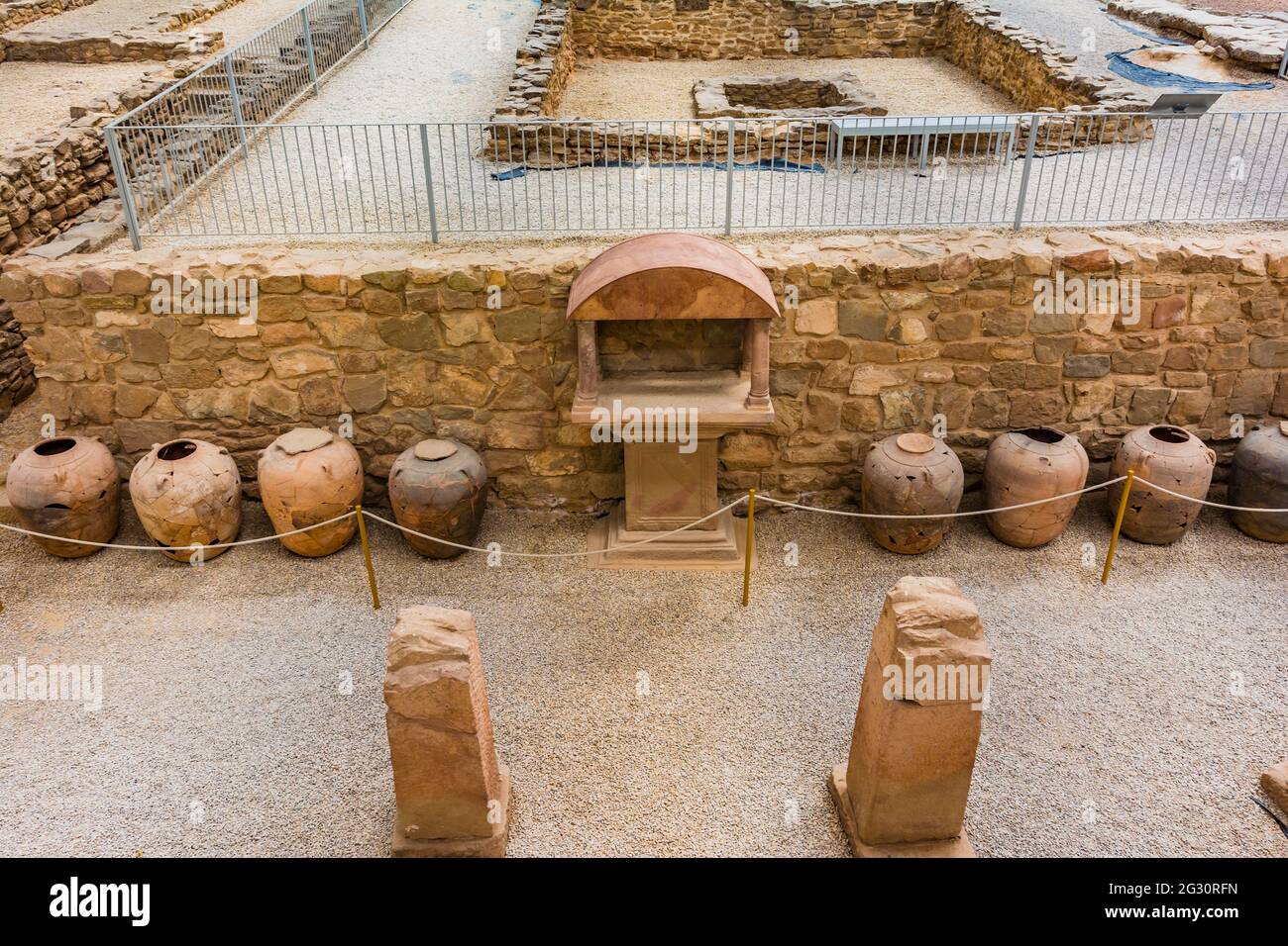 'Cella Vinaria' ou domaine viticole. Villa de las Musas - Villa romaine d'Arellano. Arellano, Navarre, Espagne, Europe Banque D'Images