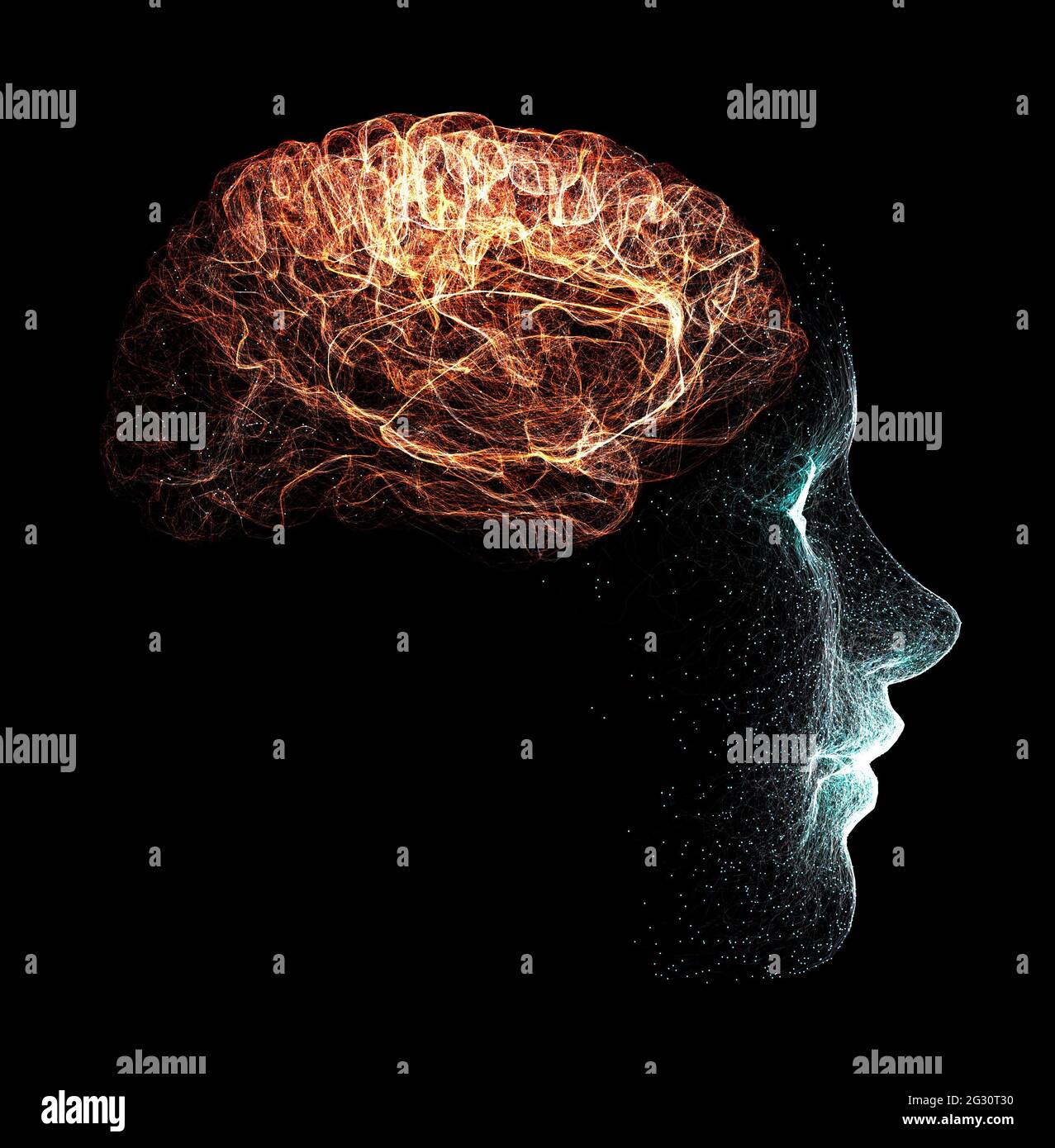 Comment fonctionne le cerveau. Synapses et neurones. Connexions. Prenez soin de votre cerveau, stimuli et idées. Les maladies dégénératives, la maladie de Parkinson et la maladie d'Alzheimer Banque D'Images