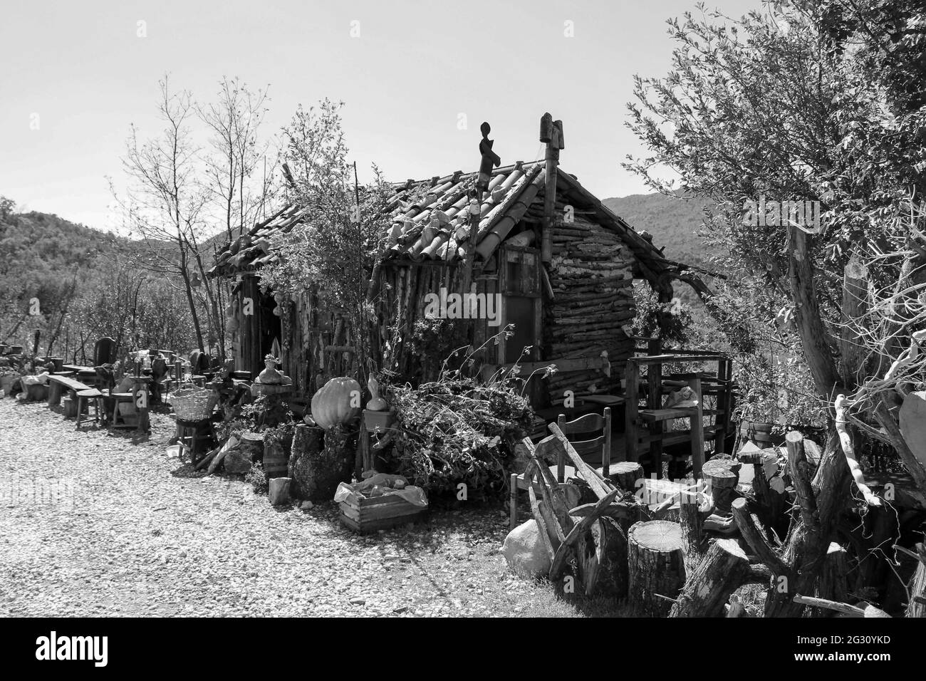 Une cabane dans les collines Banque D'Images