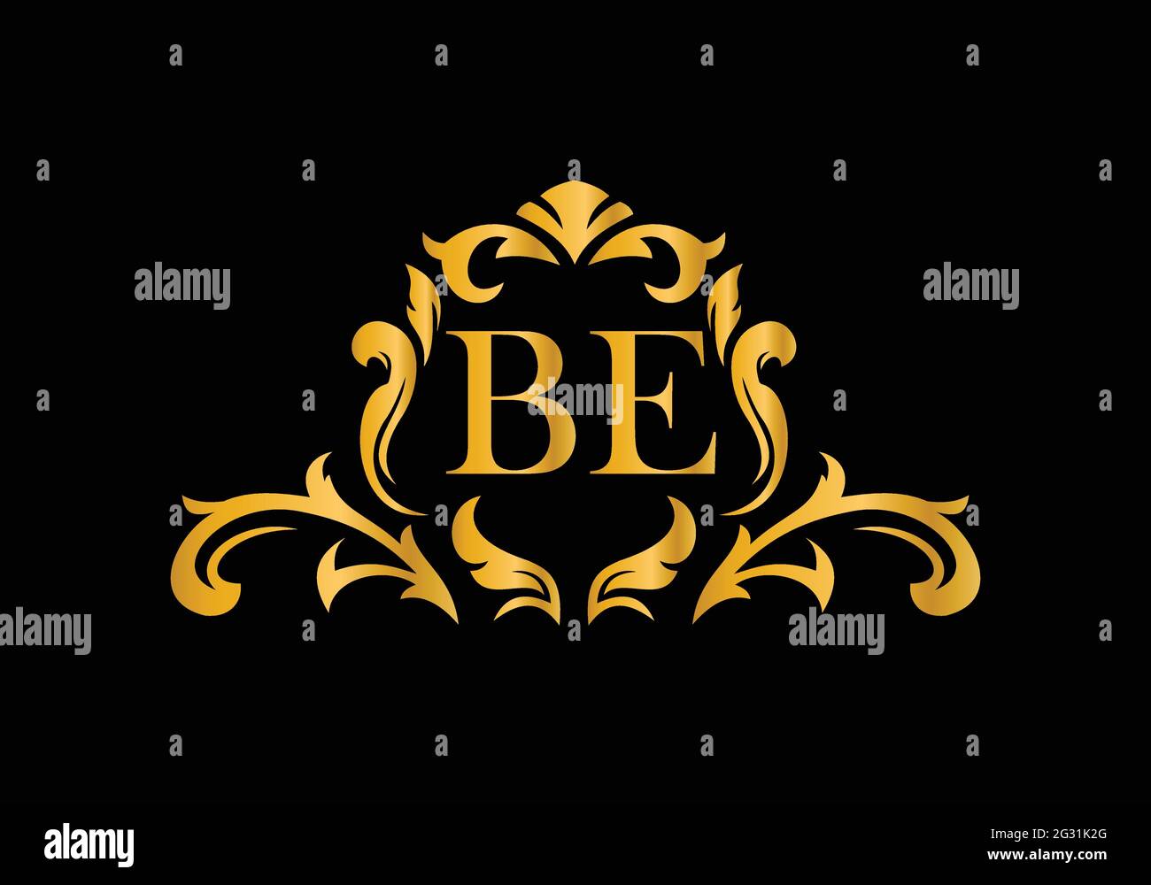 Lettres alphabétiques de luxe ÊTRE. Alphabet floral doré . Initiales du monogramme parfaitement pour les invitations de mariage, carte de voeux, logo, et autre design. Illustration de Vecteur