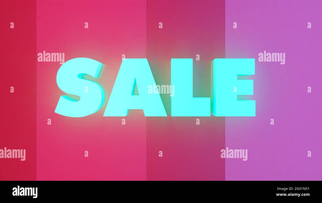 Illustration 3D d'un mot brillant 'SALE' Banque D'Images