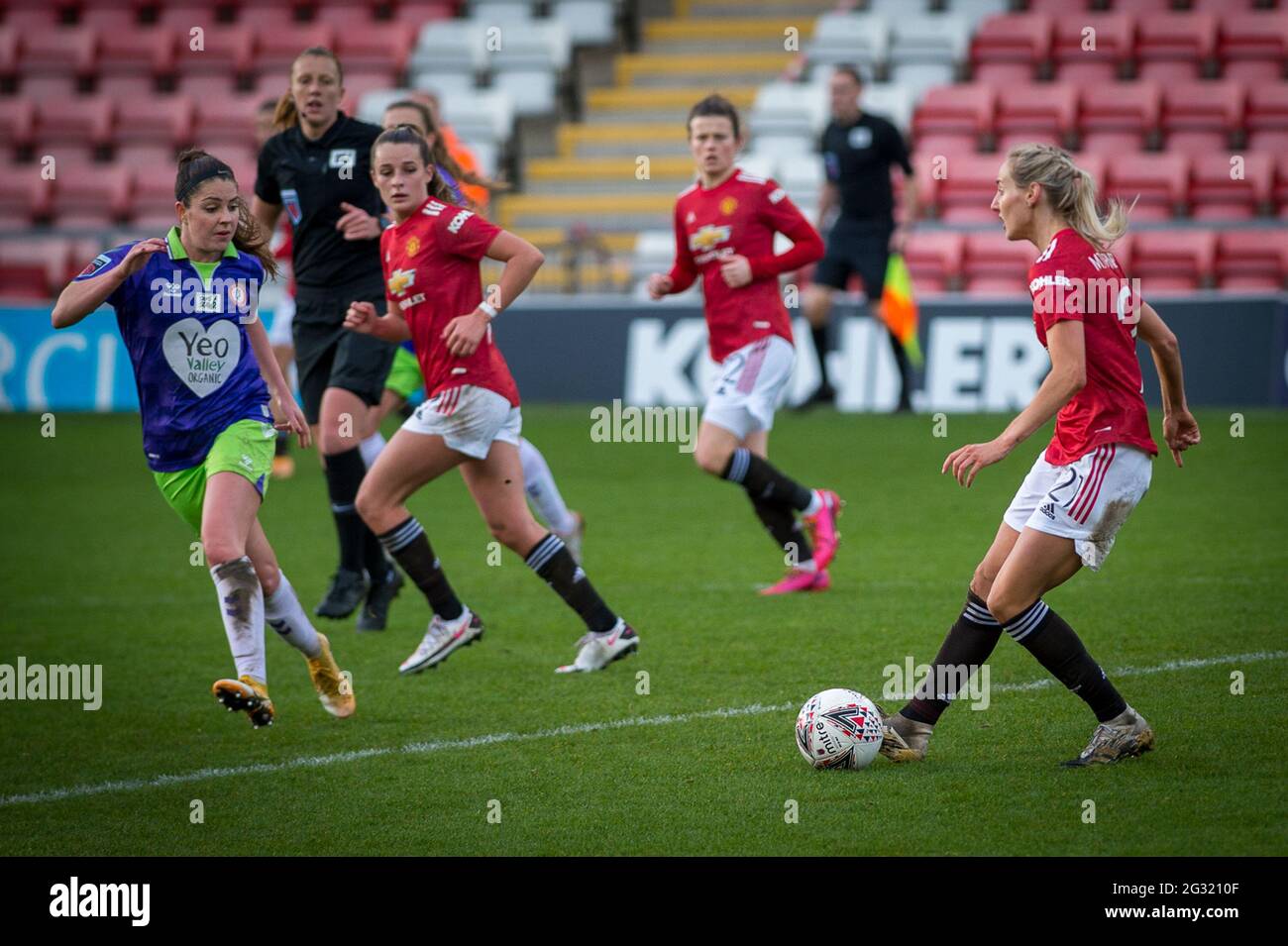 Leigh, Grand Manchester, Angleterre 20 décembre 2020. Barclays FA Womens Super League match entre Manchester United et Bristol City. Banque D'Images