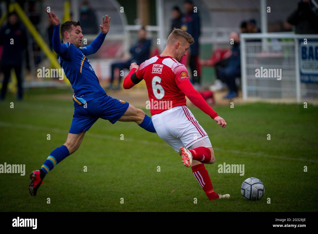 Brackley, Northamptonshire, Angleterre 28 décembre 2020. Vanarama National League North match entre Brackley Town et Gloucester City. Banque D'Images