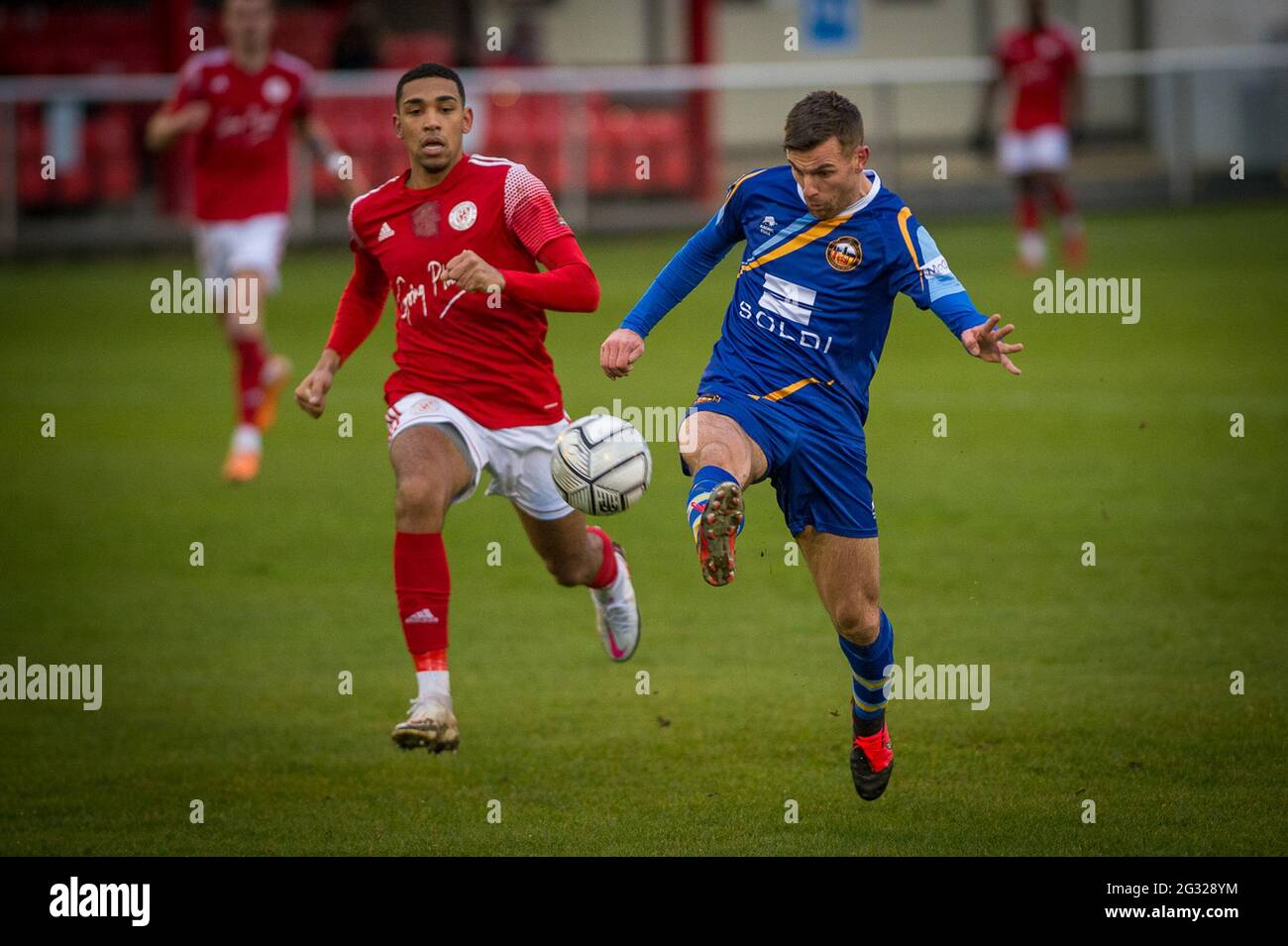 Brackley, Northamptonshire, Angleterre 28 décembre 2020. Vanarama National League North match entre Brackley Town et Gloucester City. Banque D'Images