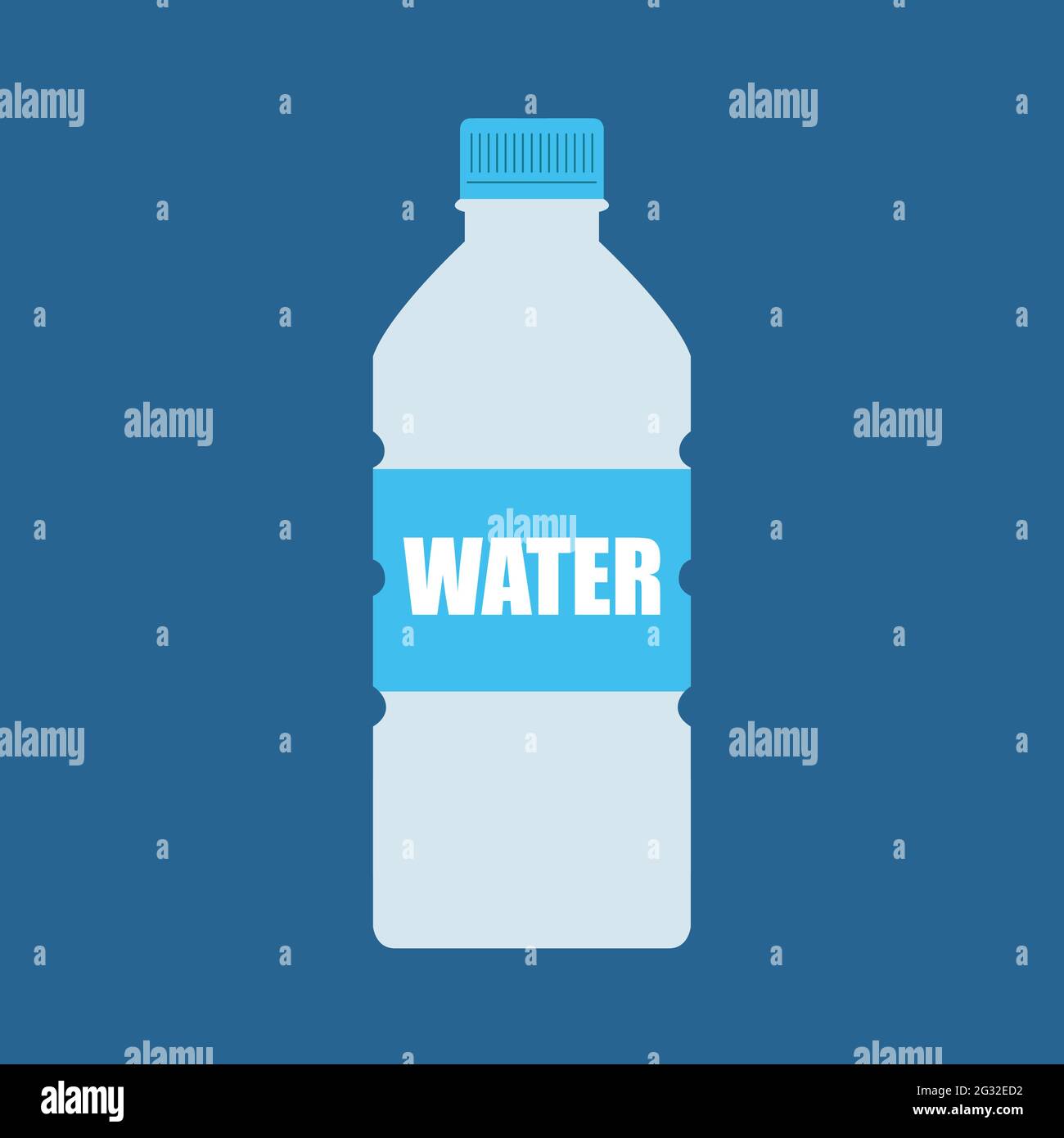 Icône de bouteille d'eau isolée sur fond bleu Illustration de Vecteur