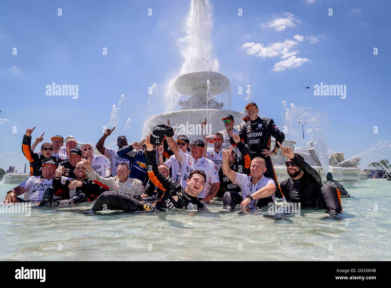 Detroit, Michigan, États-Unis. 13 juin 2021. PATO OWARD (5) de Monterey, au Mexique, remporte le Grand Prix de Detroit de Chevrolet à Belle Isle, à Detroit, au Michigan. Crédit : Brandon carter Grindstone Media/ASP/ZUMA Wire/Alay Live News Banque D'Images