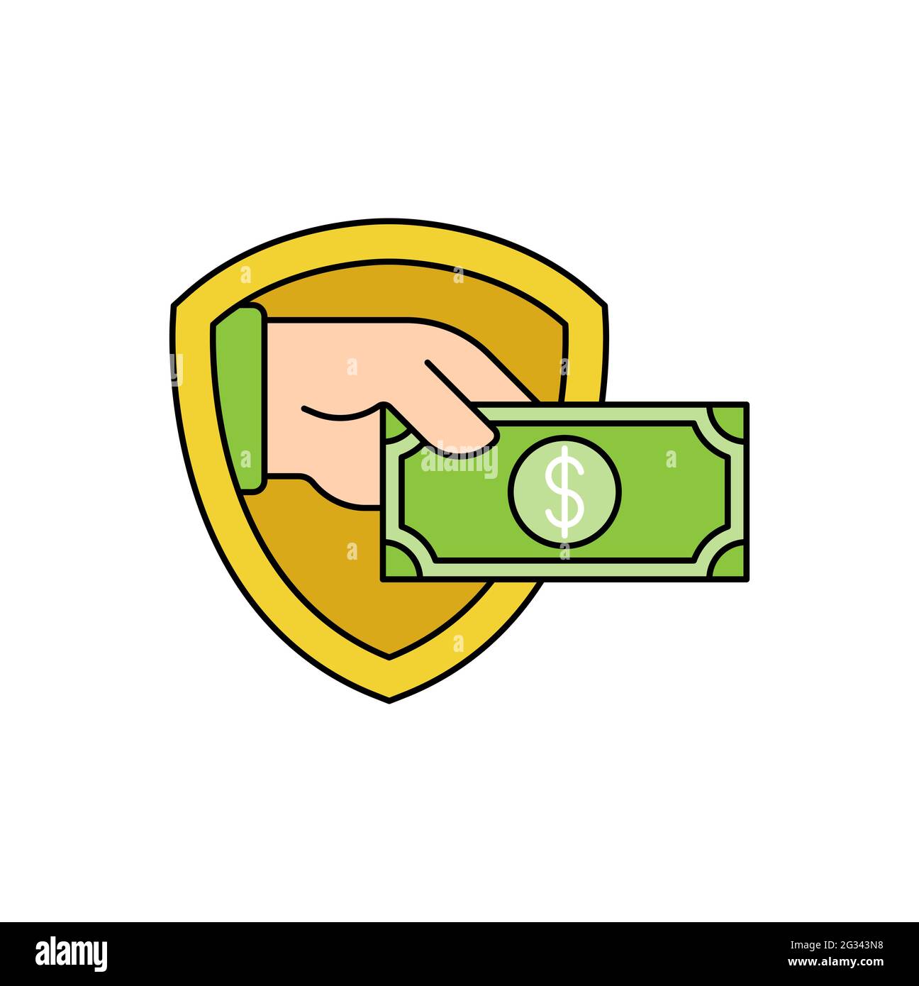 Illustration du scénario de l'icône paiement sécurisé. Sécurité et sécurité des paiements avec Shield Icon concept de vecteur pour le paiement en ligne, la finance et Mobile Ba Illustration de Vecteur