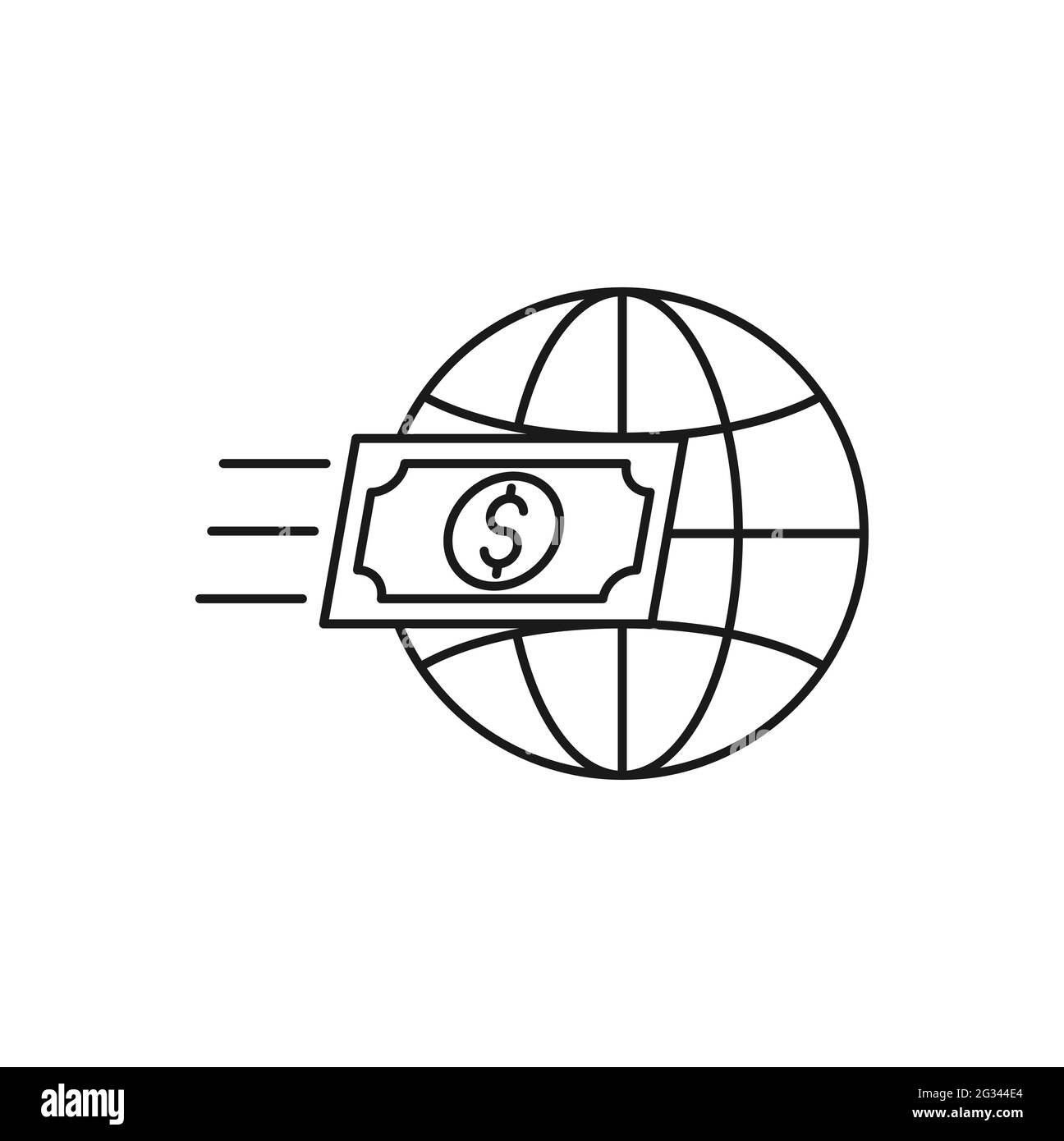 Argent avec Globe Icon Vector Design. Globe with Dollar Money Cash Icon design concept for Banking, Finance, Currency and Trading Investment Business W Illustration de Vecteur