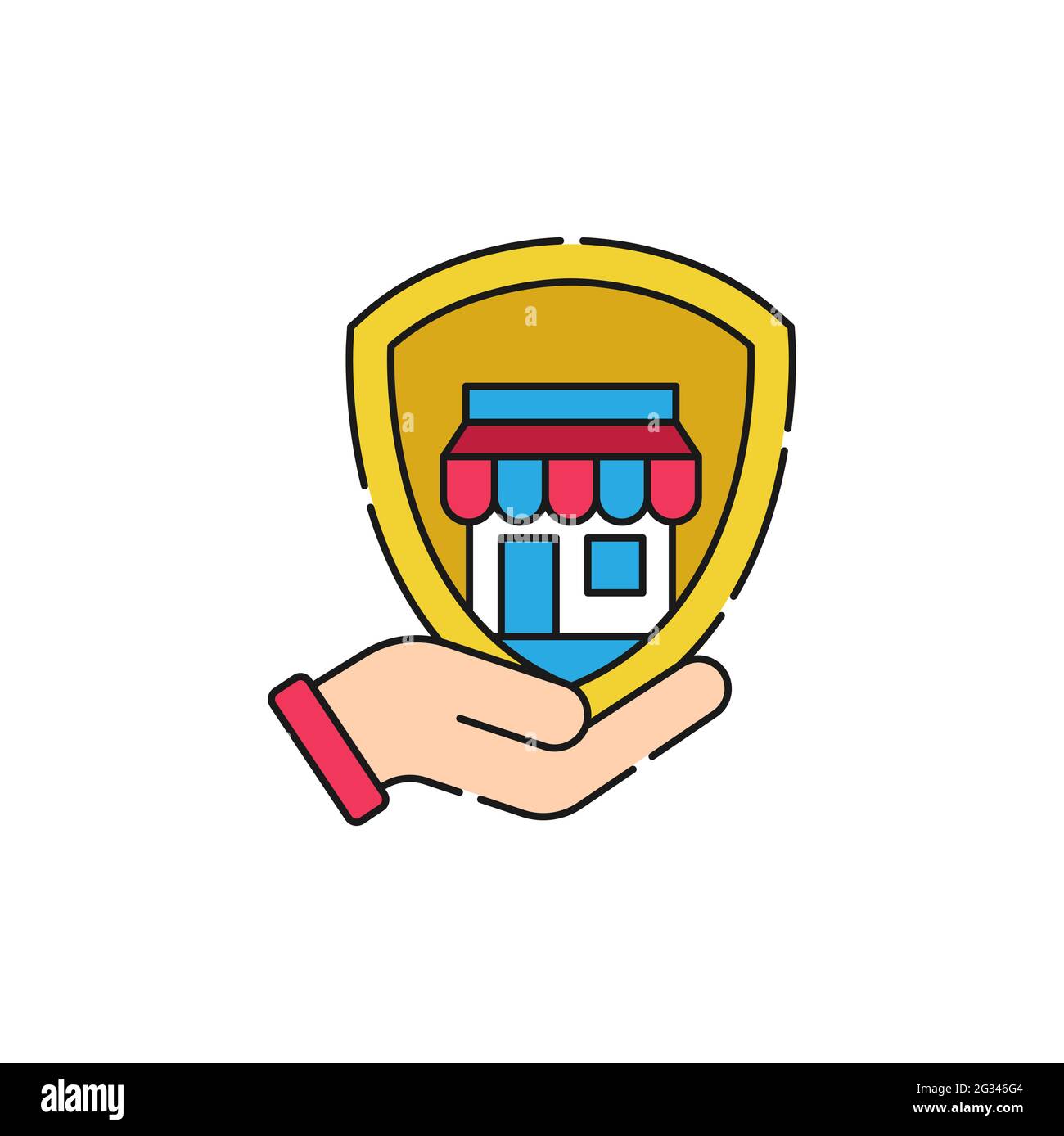 Illustration de la conception du vecteur d'icône de magasin. Store Building Icon vector design pour le commerce électronique, la boutique en ligne et le marché. Vecteur d'icône Market Shop pour le Web Illustration de Vecteur