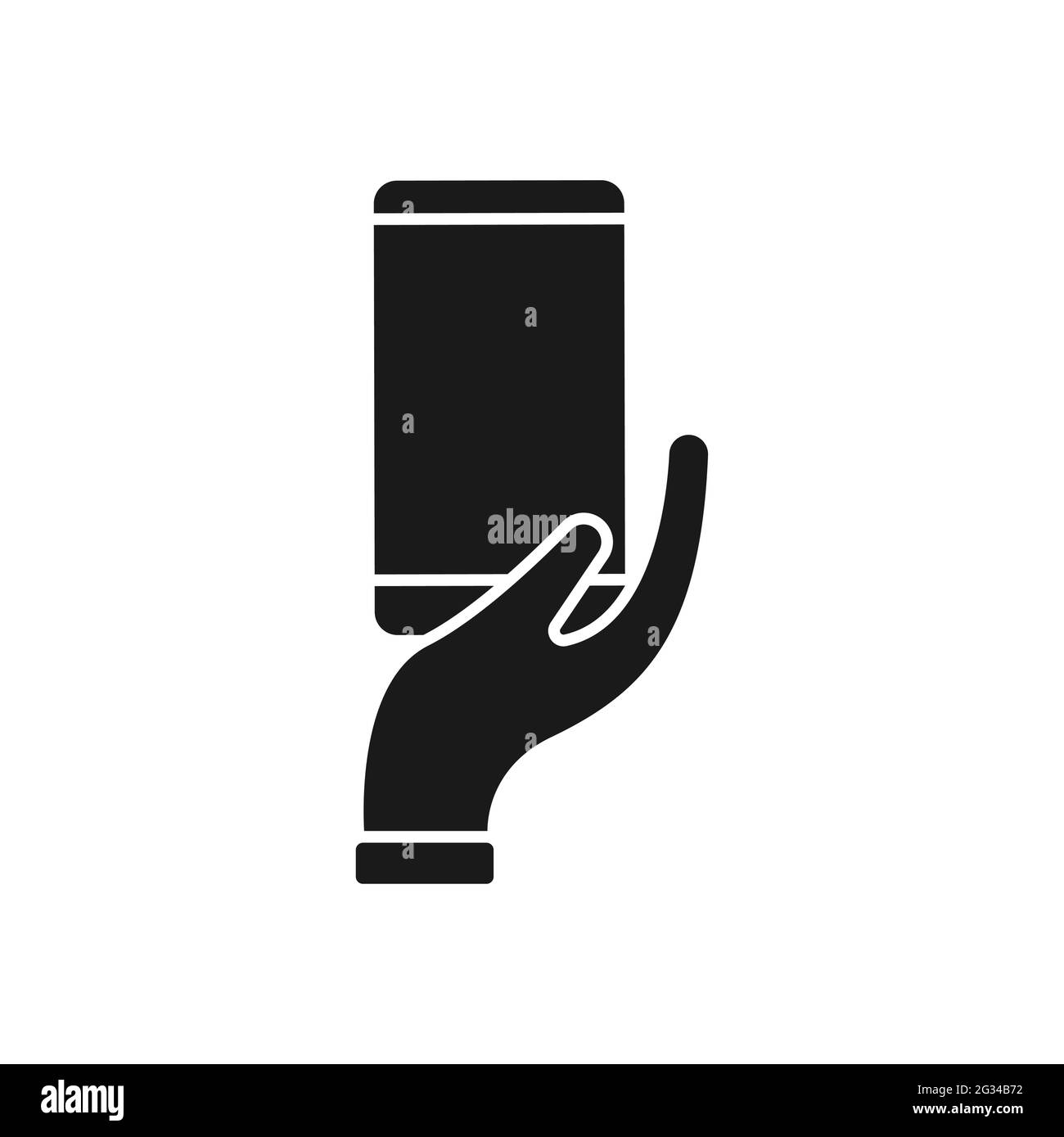 Téléphone portable avec icône main Vector Design. Icône smartphone avec concept de conception gestuelle pour le commerce électronique, la boutique en ligne et le site Web Marketplace, mobi Illustration de Vecteur