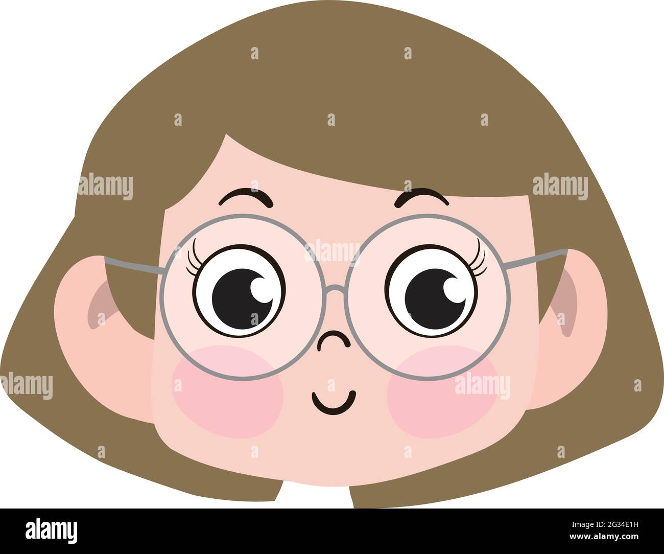 Joli Visage D Enfant Avec Des Lunettes Petite Fille Adorable Et Adorable Avec Des Cheveux Blond Joli Visage Avec Des Expressions Innocentes Qui Ont L Air Heureux Visage Souriant Image Vectorielle Stock Alamy