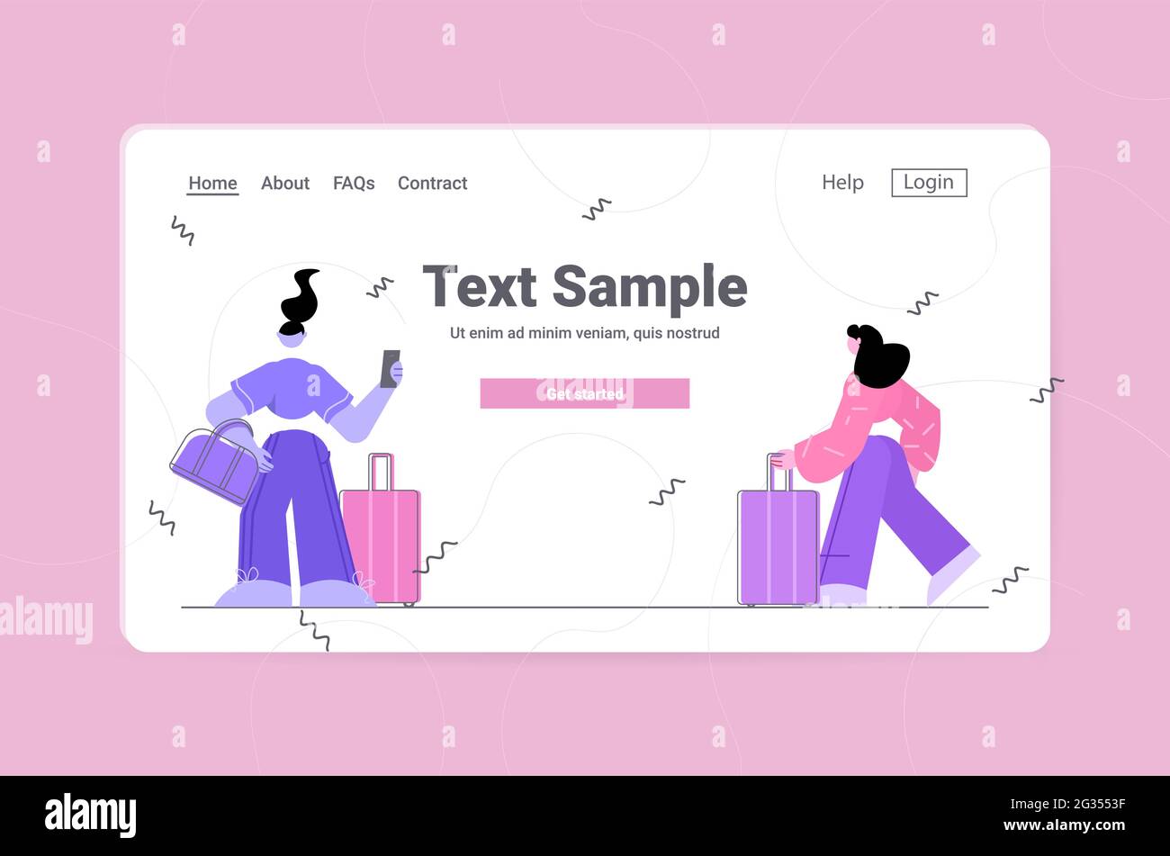 les voyageurs ayant des réservations de bagages achetant ou recherchant des billets d'avion en ligne dans l'application mobile voyage tourisme concept de vacances Illustration de Vecteur