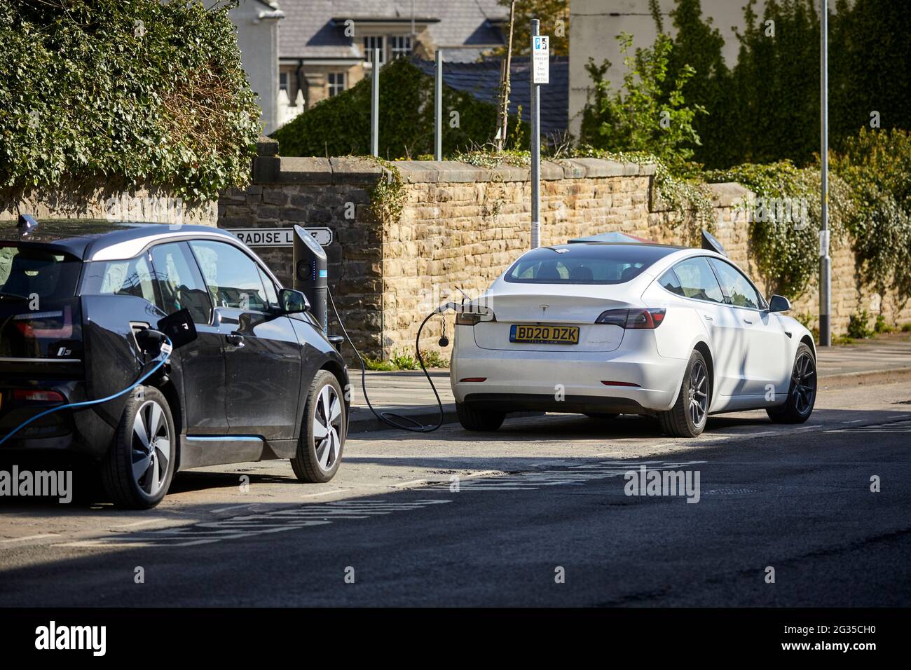 Clitheroe Chargemaster Charging Station PARADISE STREET Ribble Valley dans Lancashire Banque D'Images