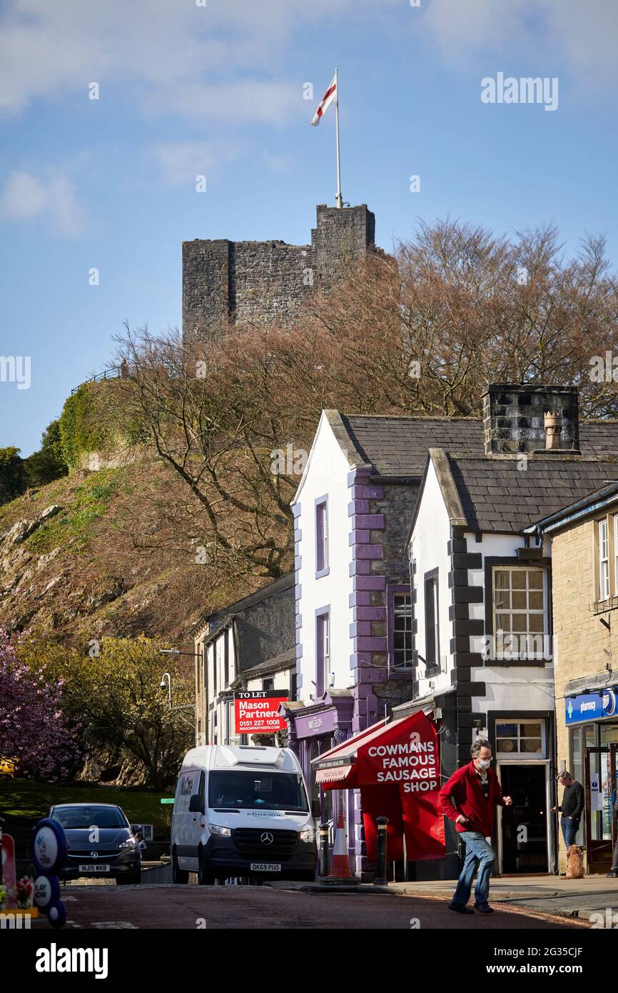 Centre-ville de Clitheroe Castle Street Ribble Valley dans le Lancashire Banque D'Images