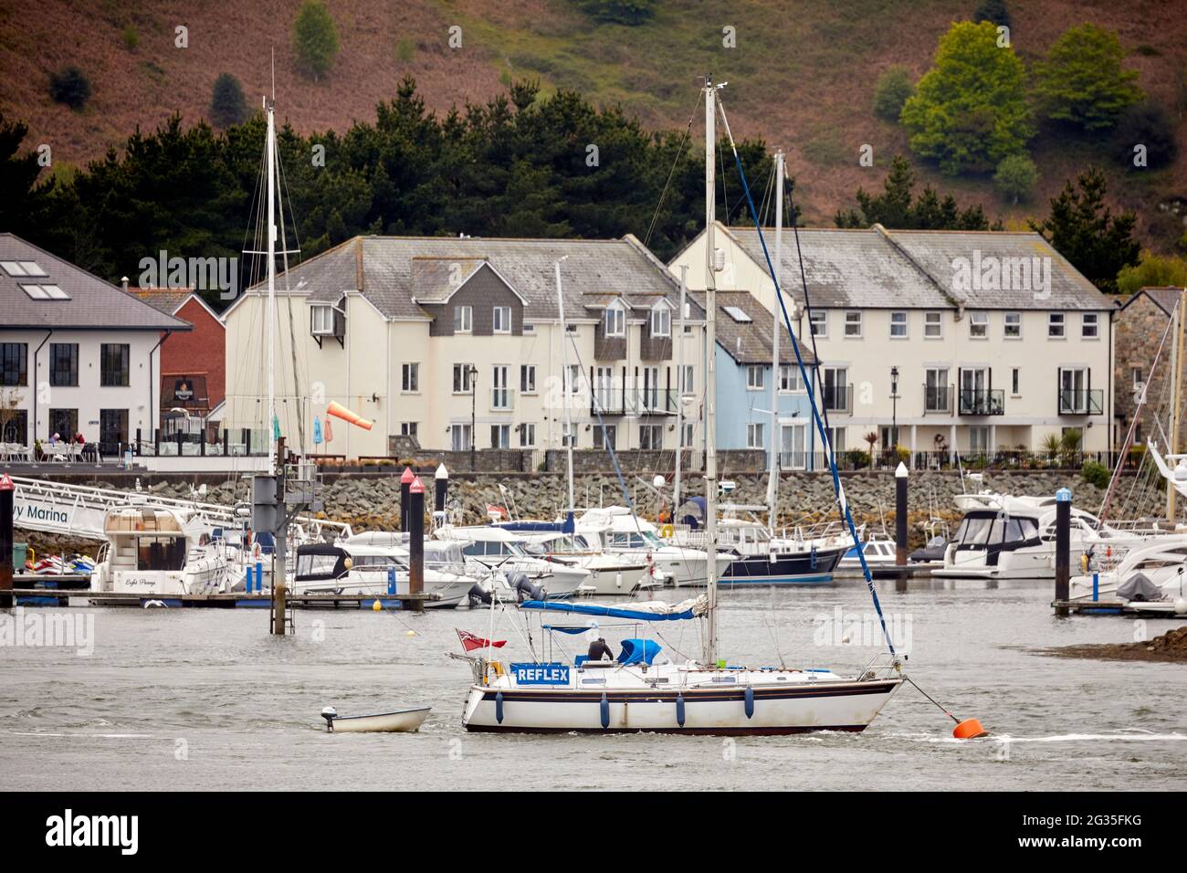 Deganwy Marina Quay, pays de Galles du Nord. Banque D'Images