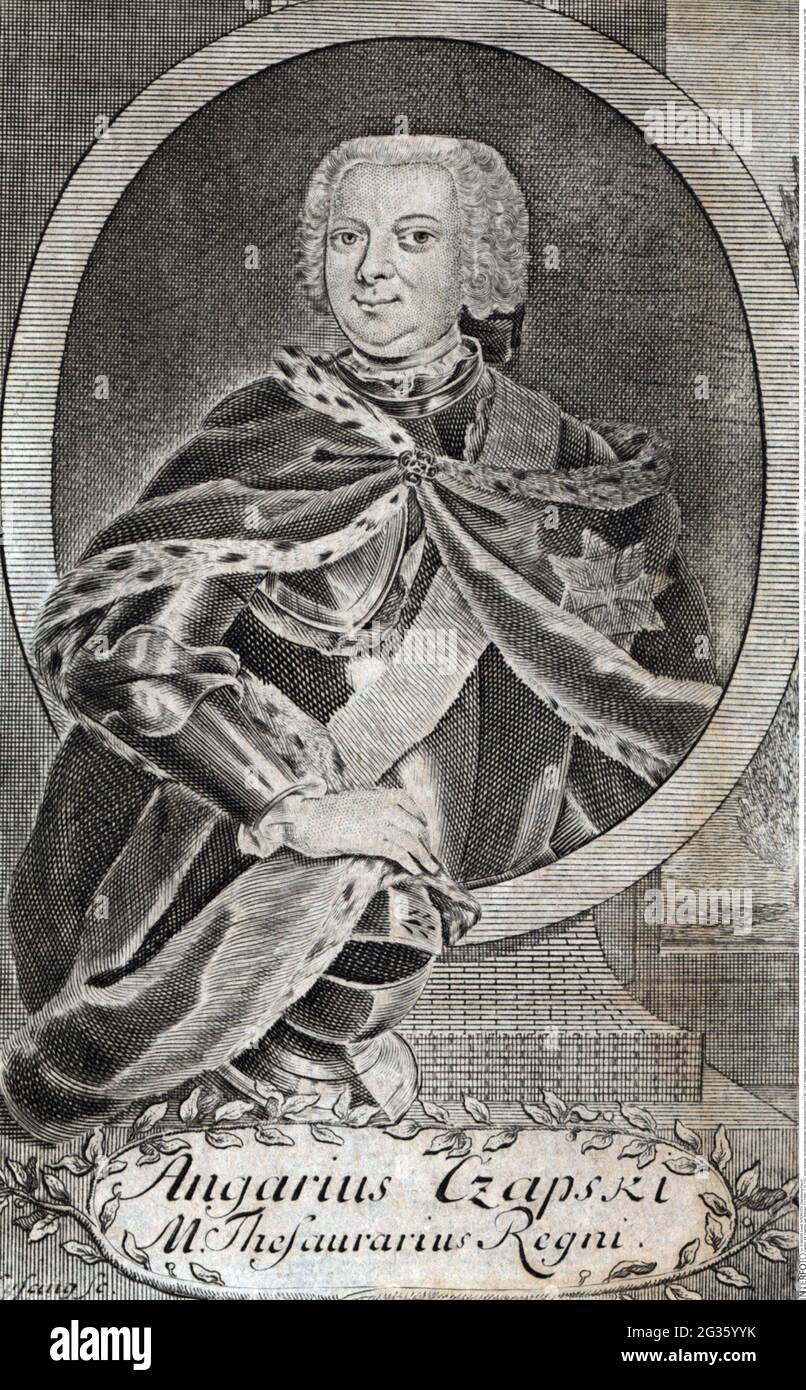 Czapski, Jan Ansgary, 5.2.1699 - 7.10.1742, aristocrate polonaise, LE DROIT D'AUTEUR DE L'ARTISTE N'A PAS À ÊTRE AUTORISÉ Banque D'Images