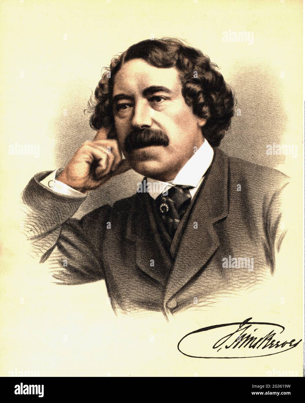 Reeves, John Sims, 21.10.1821 - 25.10.1900, chanteur anglais (ténor), demi-longueur, LITHOGRAPHIE, DROITS-SUPPLÉMENTAIRES-AUTORISATION-INFO-NON-DISPONIBLE Banque D'Images