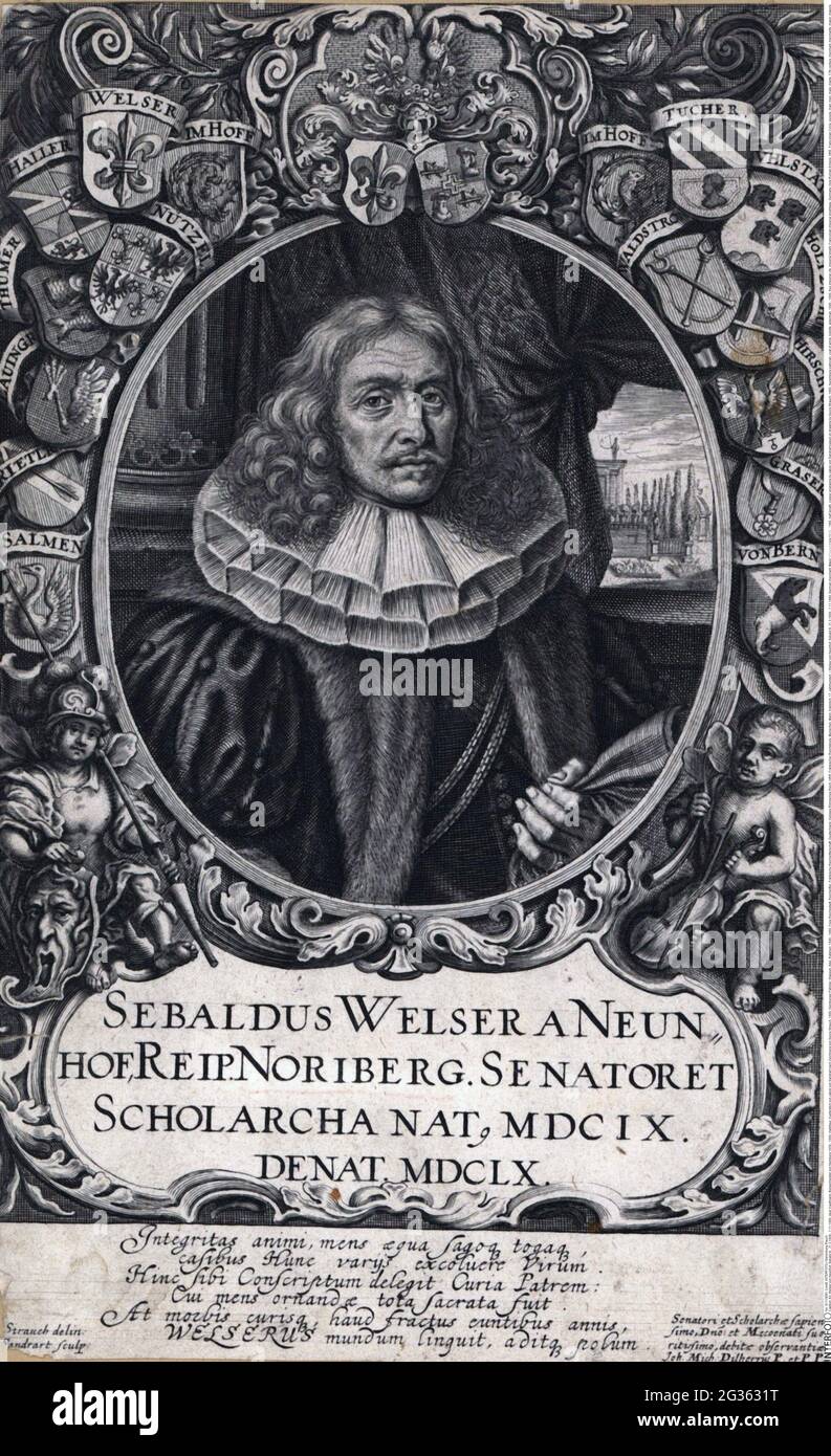 Welser von Neunhof, Sebald III, 21.3.1609 - 7.11.1660, marchand allemand, Maire de Nuremberg 1659 - 1660, LE DROIT D'AUTEUR DE L'ARTISTE N'A PAS À ÊTRE AUTORISÉ Banque D'Images