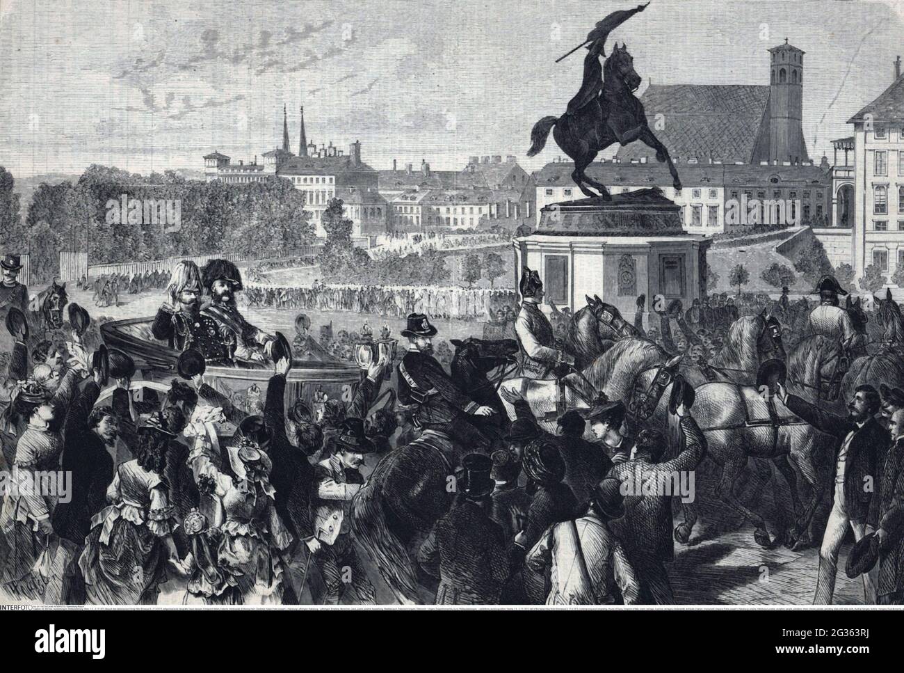 Expositions, exposition mondiale, Vienne, 1.5. - 2.11.1873, visite du roi italien Victor Emmanuel II, DROITS-SUPPLÉMENTAIRES-AUTORISATION-INFO-NON-DISPONIBLE Banque D'Images