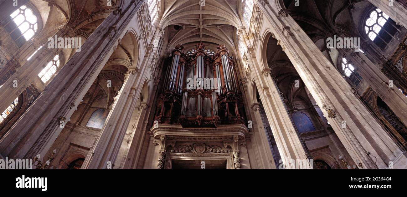 FRANCE. PARIS (75) ORGUE DE L'ÉGLISE SAINT-EUSTACHE, SITUÉ DANS LE 1ER ARRONDISSEMENT AU COEUR DU QUARTIER DES HALLES. Banque D'Images