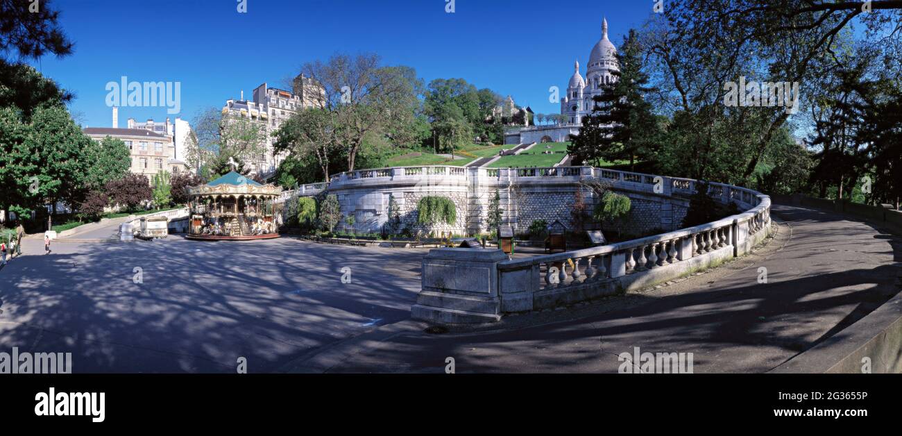 FRANCE. PARIS (75) BUTTE MONTMARTRE. SACRÉ-CŒUR Banque D'Images