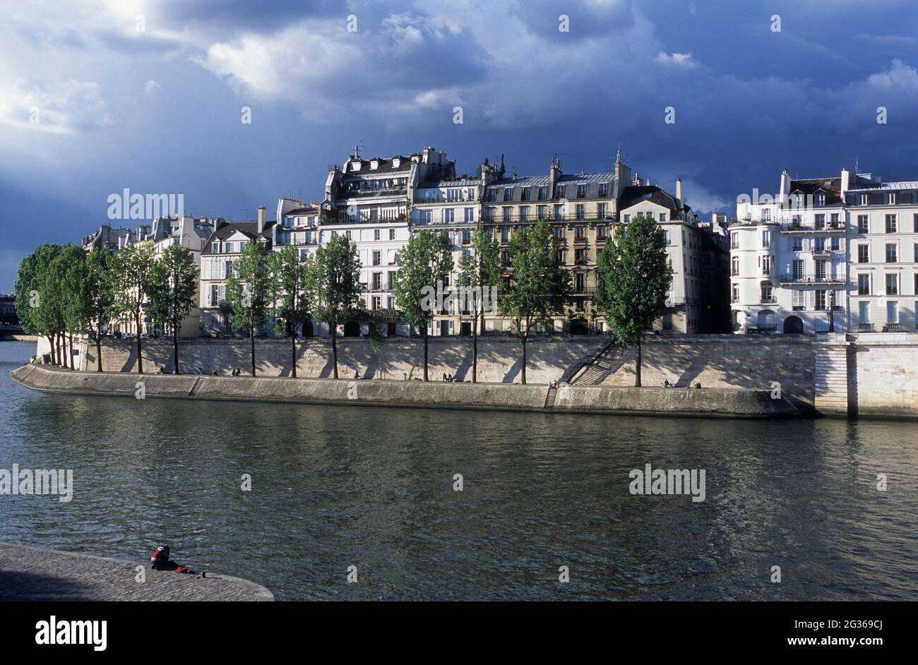FRANCE PARIS (75) 4ÈME ARRONDISSEMENT, LA SEINE ET L'ÎLE SAINT-LOUIS Banque D'Images