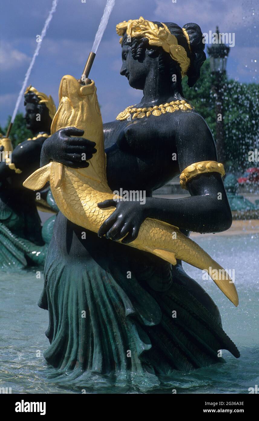 FRANCE PARIS (75) 8ÈME ARRONDISSEMENT, FONTAINE, PLACE DE LA CONCORDE Banque D'Images