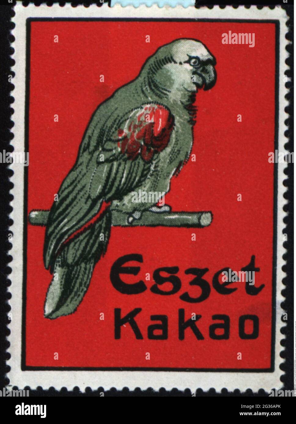 Publicité, timbres-affiches, boissons, cacao, « Eszet », VERS 1910, INFO-AUTORISATION-DROITS-SUPPLÉMENTAIRES-NON-DISPONIBLE Banque D'Images