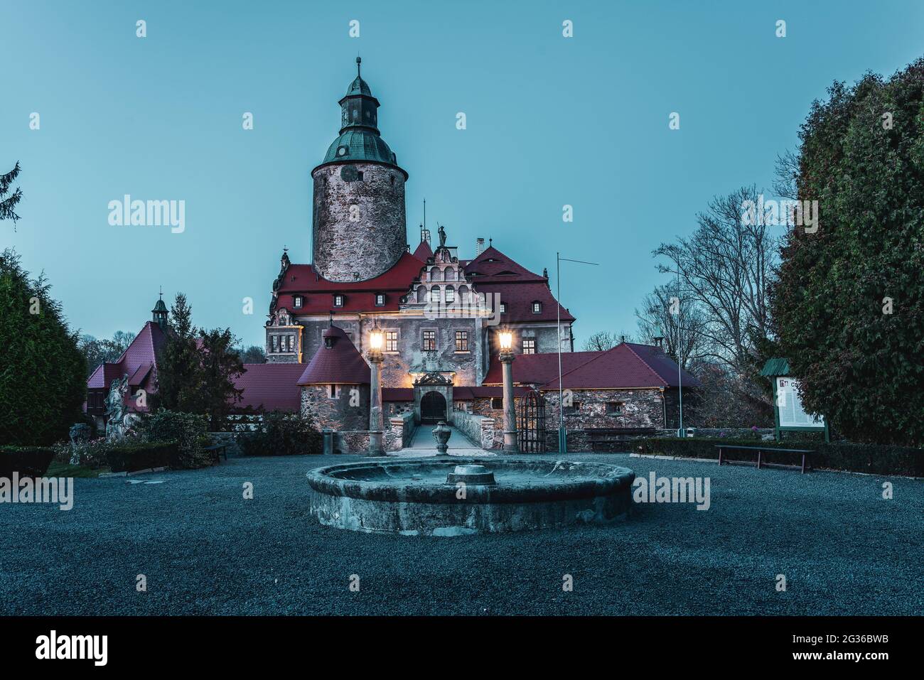 Vue sur le château de Czocha en Pologne. Banque D'Images