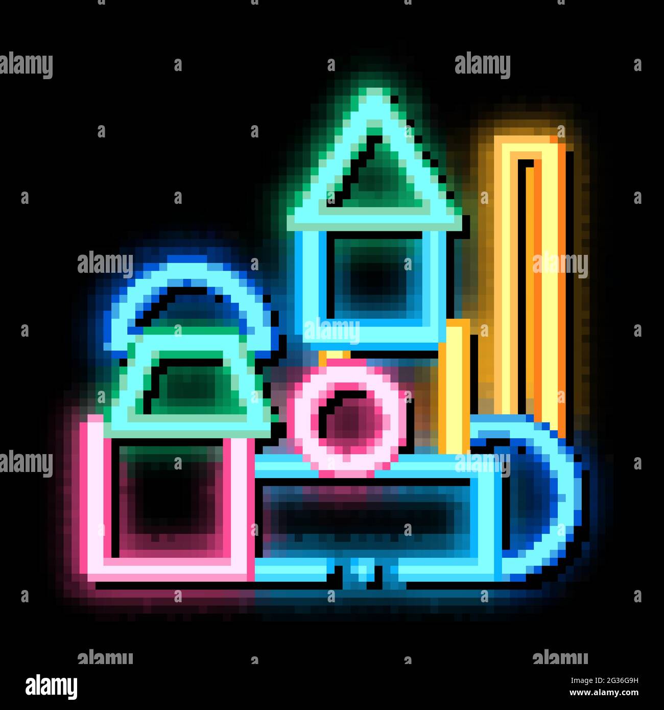 jouets d'éducation préscolaire néon icône d'illustration Illustration de Vecteur