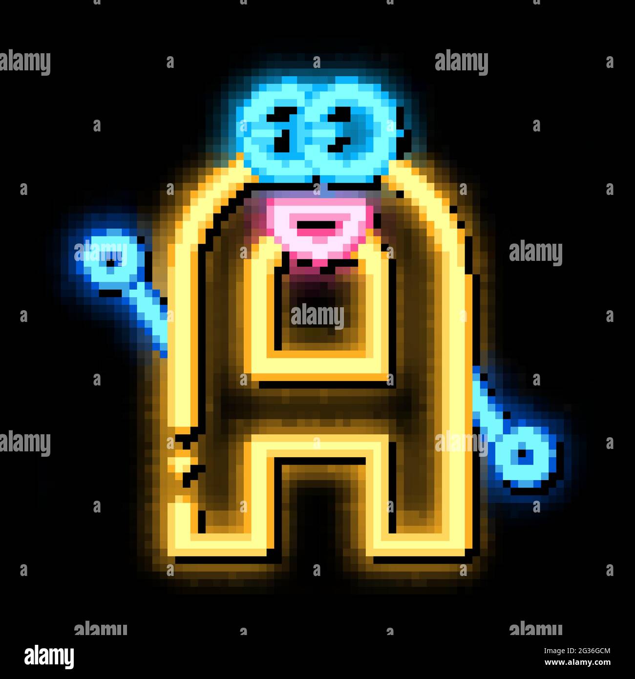 illustration de l'icône en forme de néon de l'alphabet Illustration de Vecteur