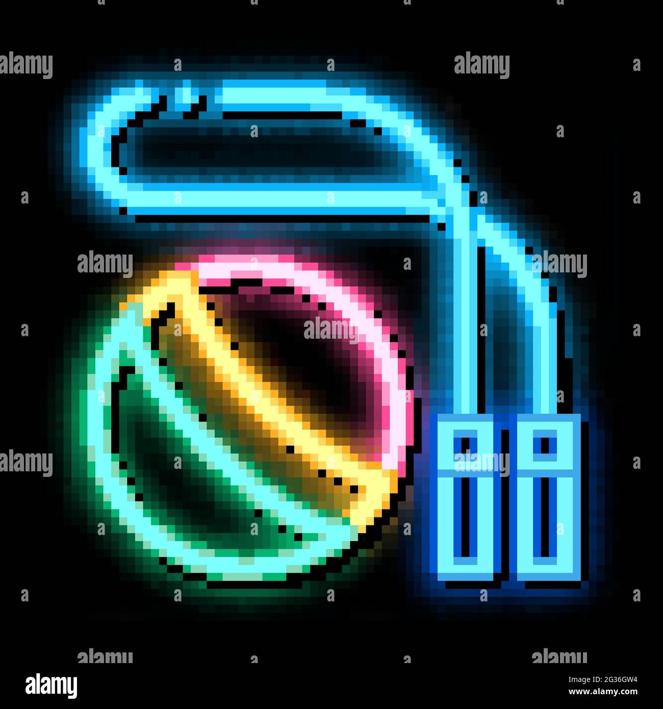 illustration de l'icône de la corde à sauter et de la boule au néon Illustration de Vecteur